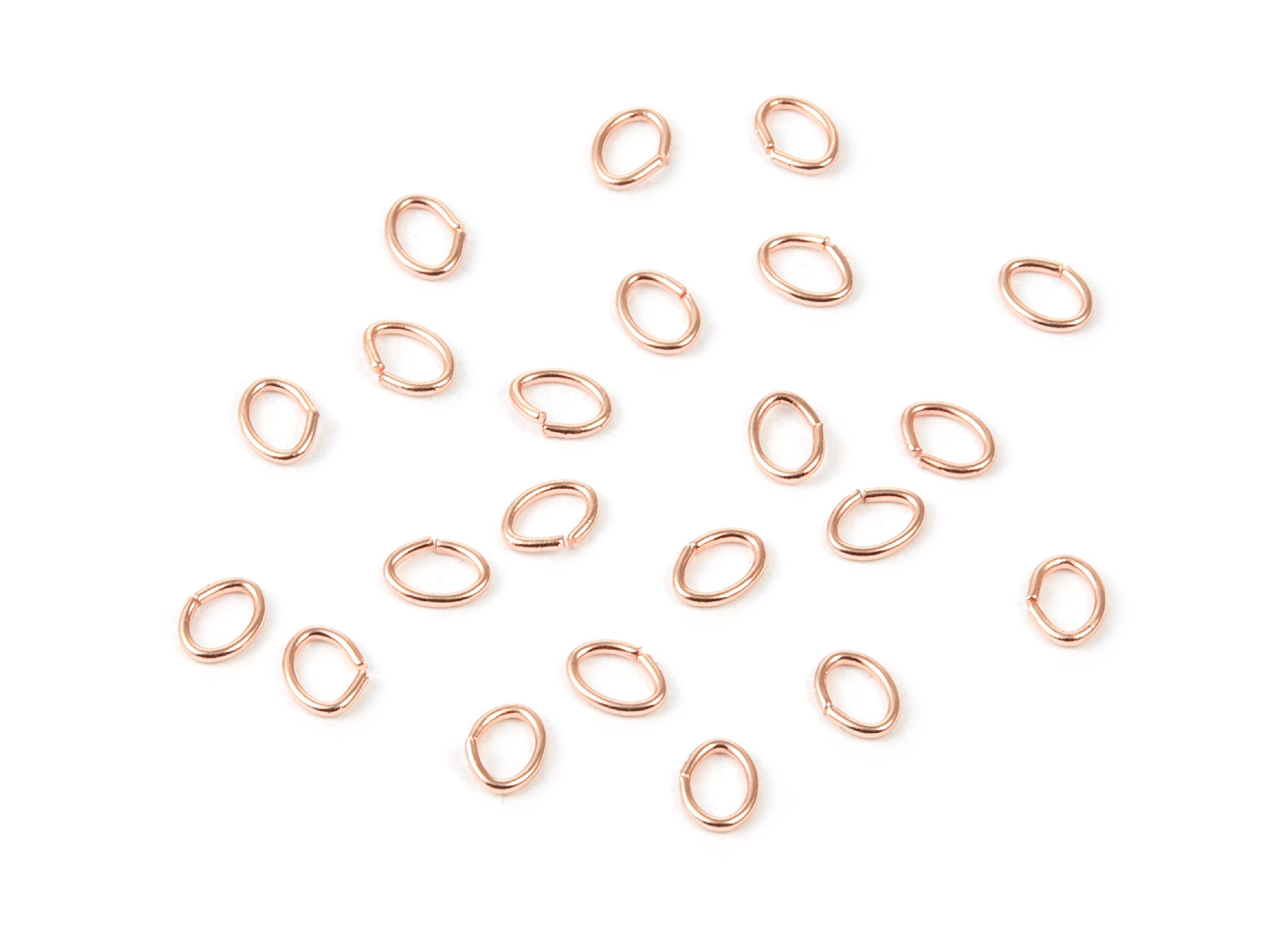 Brass Open Jump Rings - 5x4x0.7mm - Rose Tone Plated - Brass Open Jump Rings - Jewelry Supplies - PP1564R - DOMEDBAZAAR