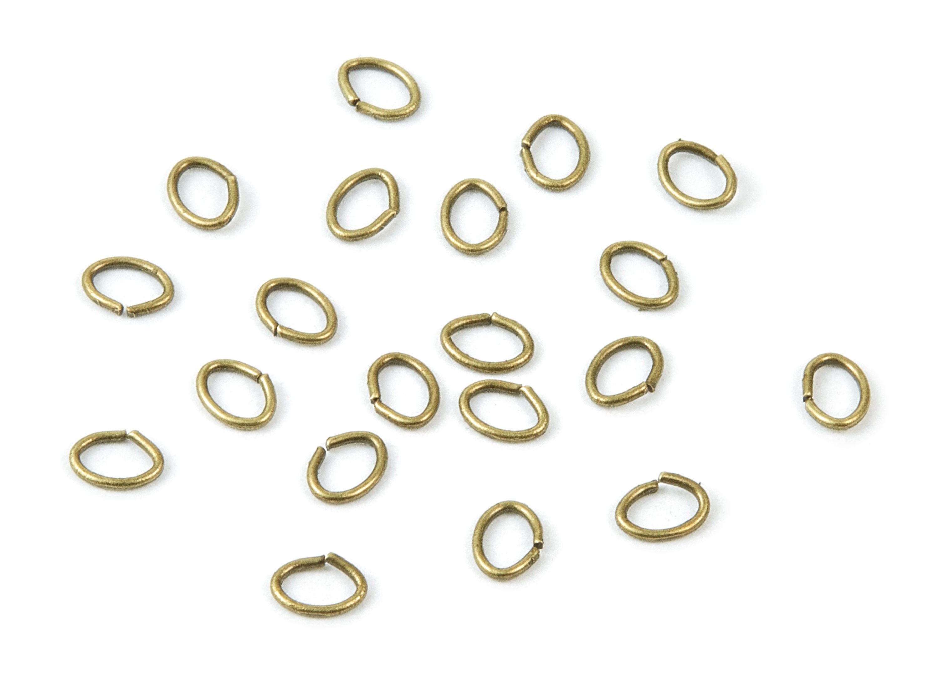 Brass Open Jump Rings - 5x4x0.7mm - Antique Bronze Tone Plated - Brass Open Jump Rings - Jewelry Supplies - PP1564AB - DOMEDBAZAAR