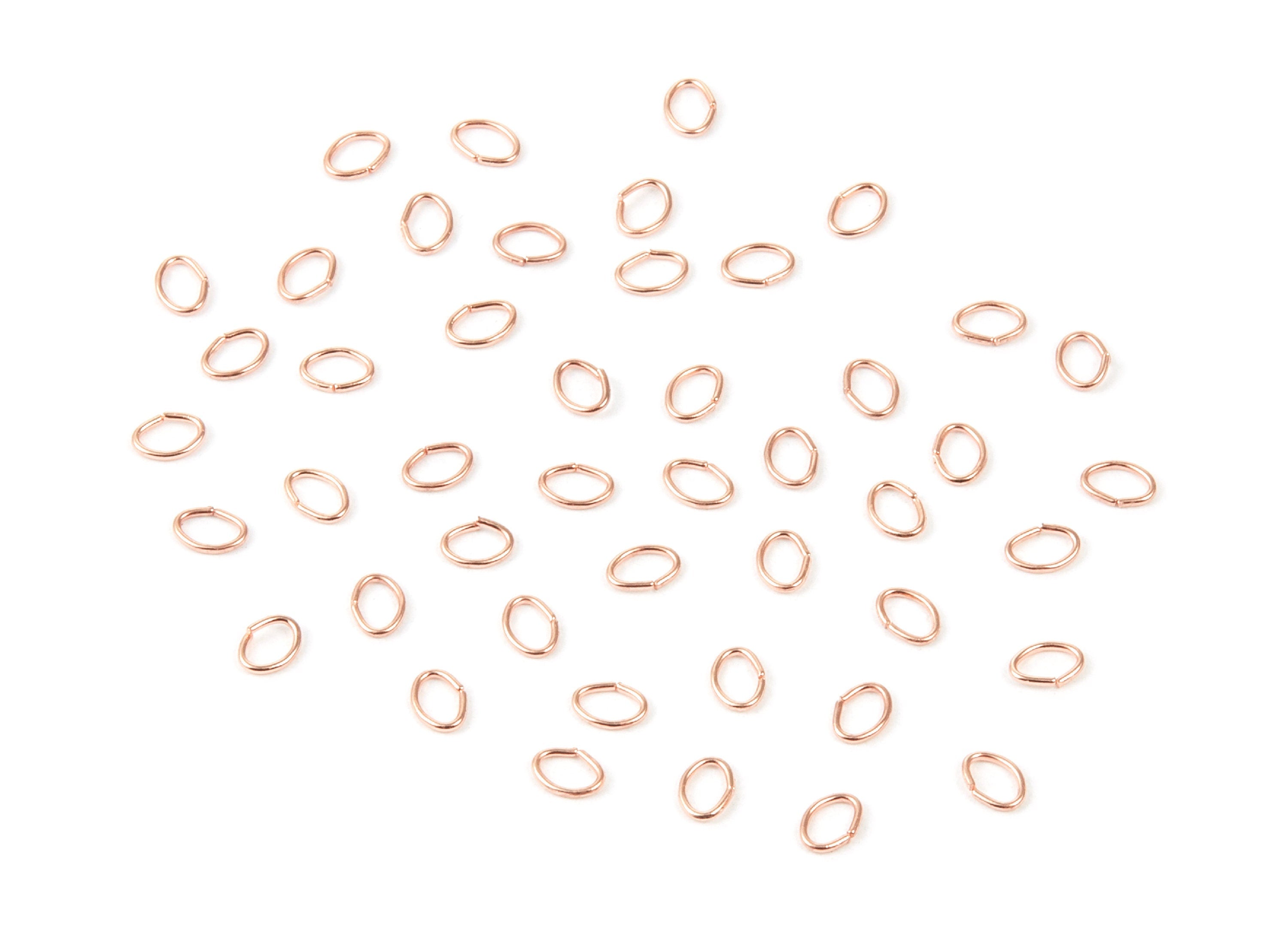 Brass Open Jump Rings - 4x3x0.5mm - Rose Tone Plated - Brass Open Jump Rings - Jewelry Supplies - PP1685R - DOMEDBAZAAR