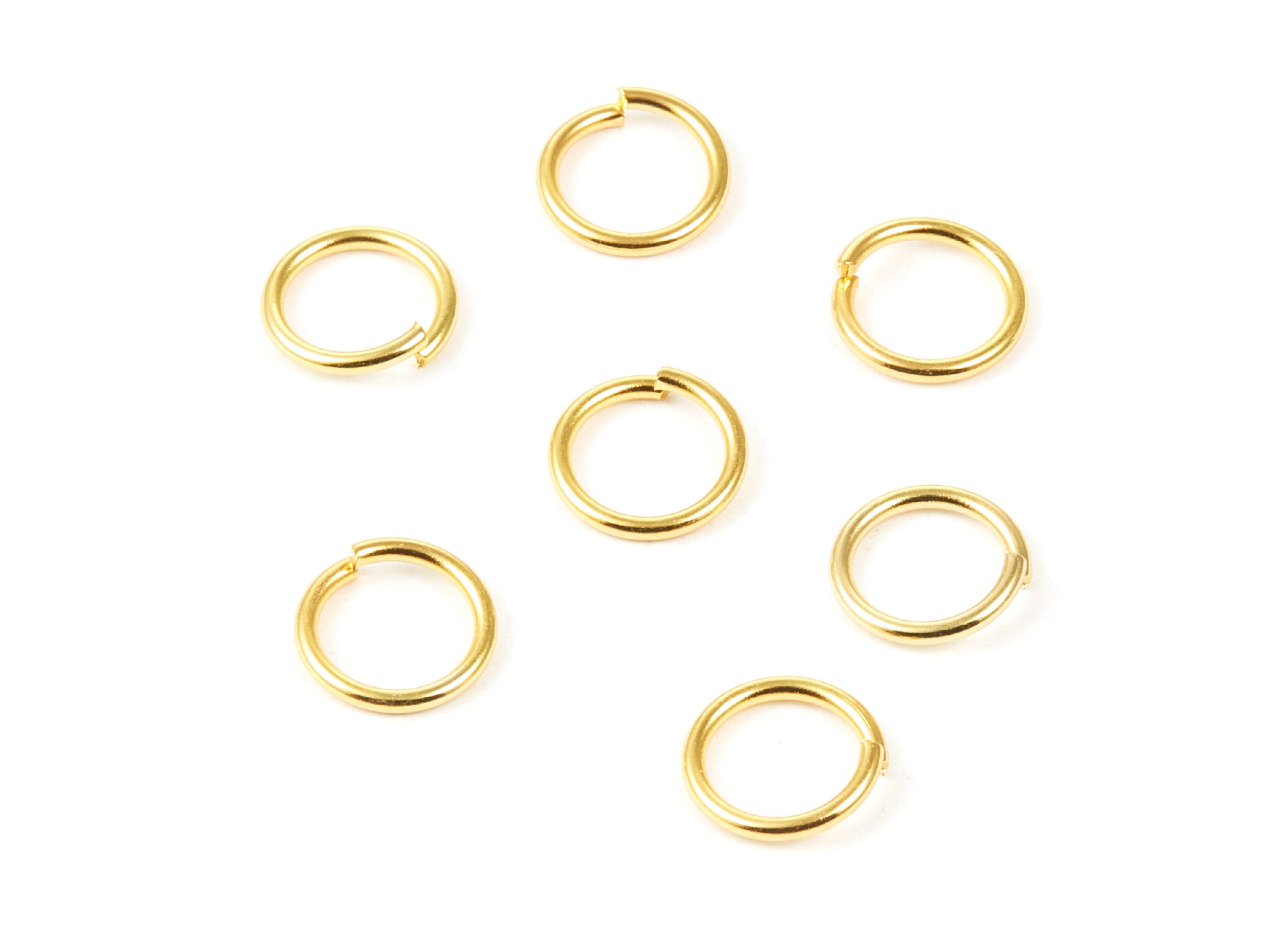 Brass Open Jump Rings - 10x1.2mm - Gold Tone Plated - Brass Open Jump Rings - Jewelry Supplies - PP1609G - DOMEDBAZAAR