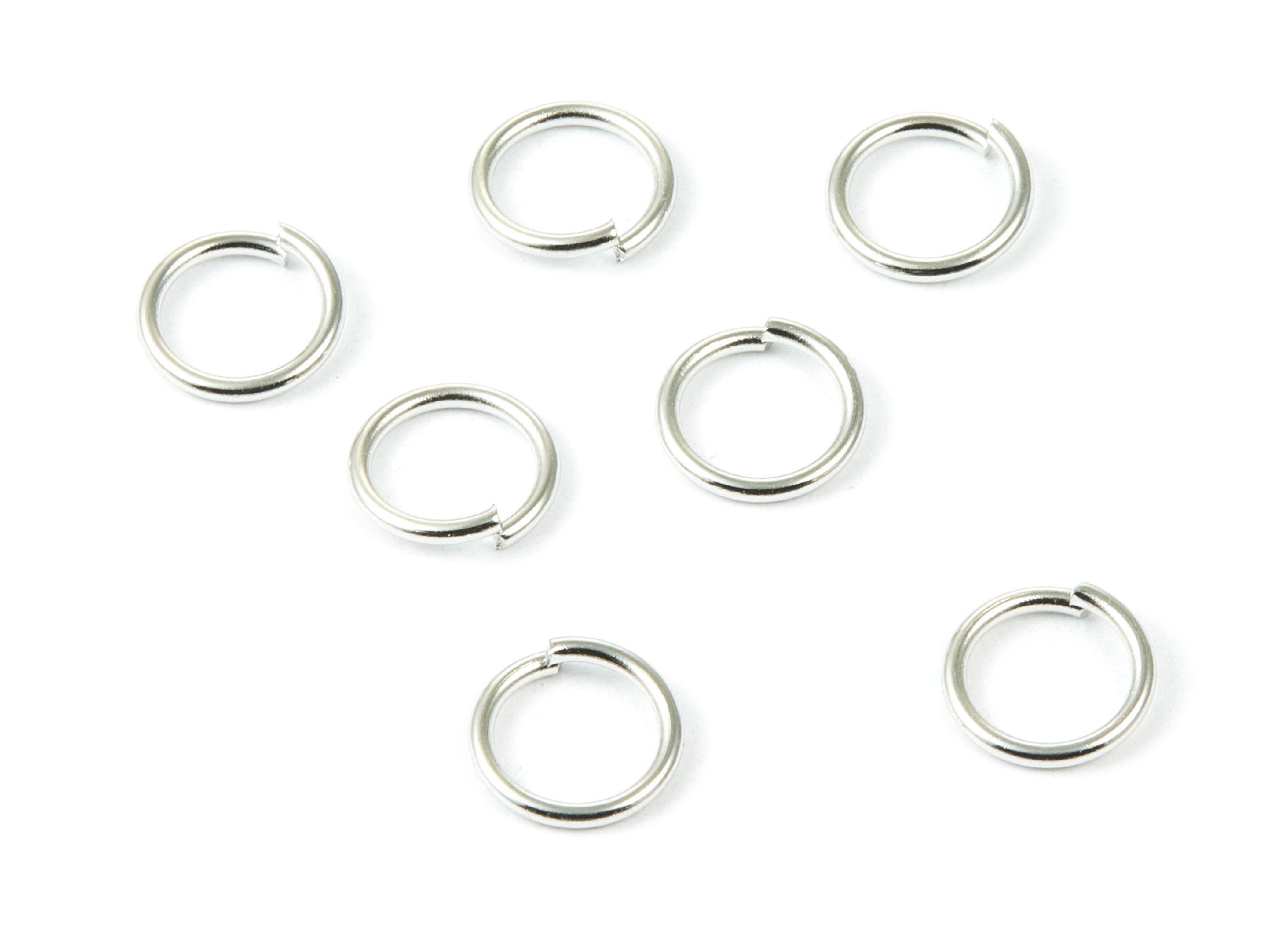 Brass Open Jump Rings - 10x1.2mm - Silver Tone Plated - Brass Open Jump Rings - Jewelry Supplies - PP1609S - DOMEDBAZAAR