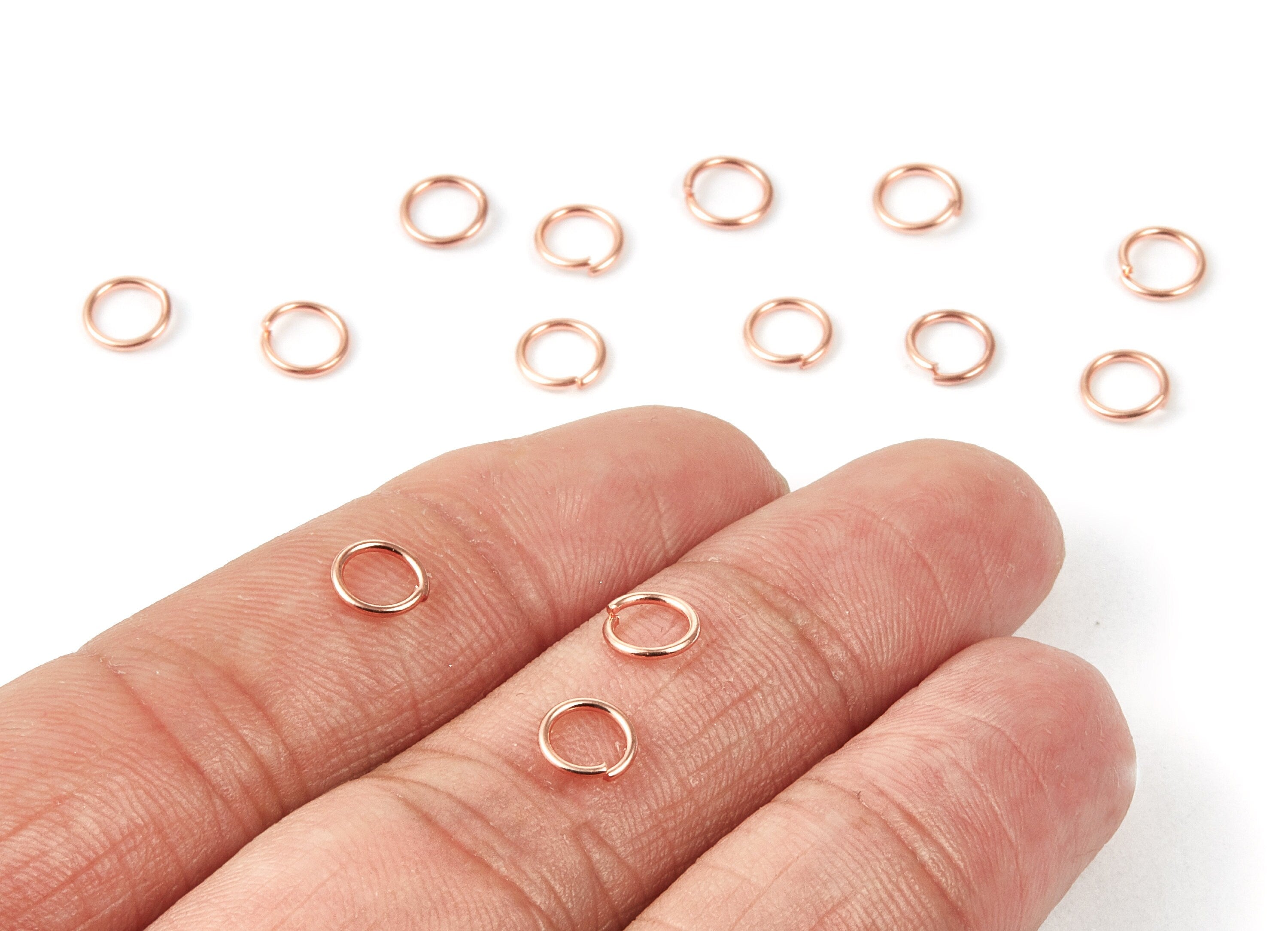 Brass Open Jump Rings - 6x0.8mm - Rose Tone Plated - Brass Open Jump Rings - Jewelry Supplies - PP1622R - DOMEDBAZAAR