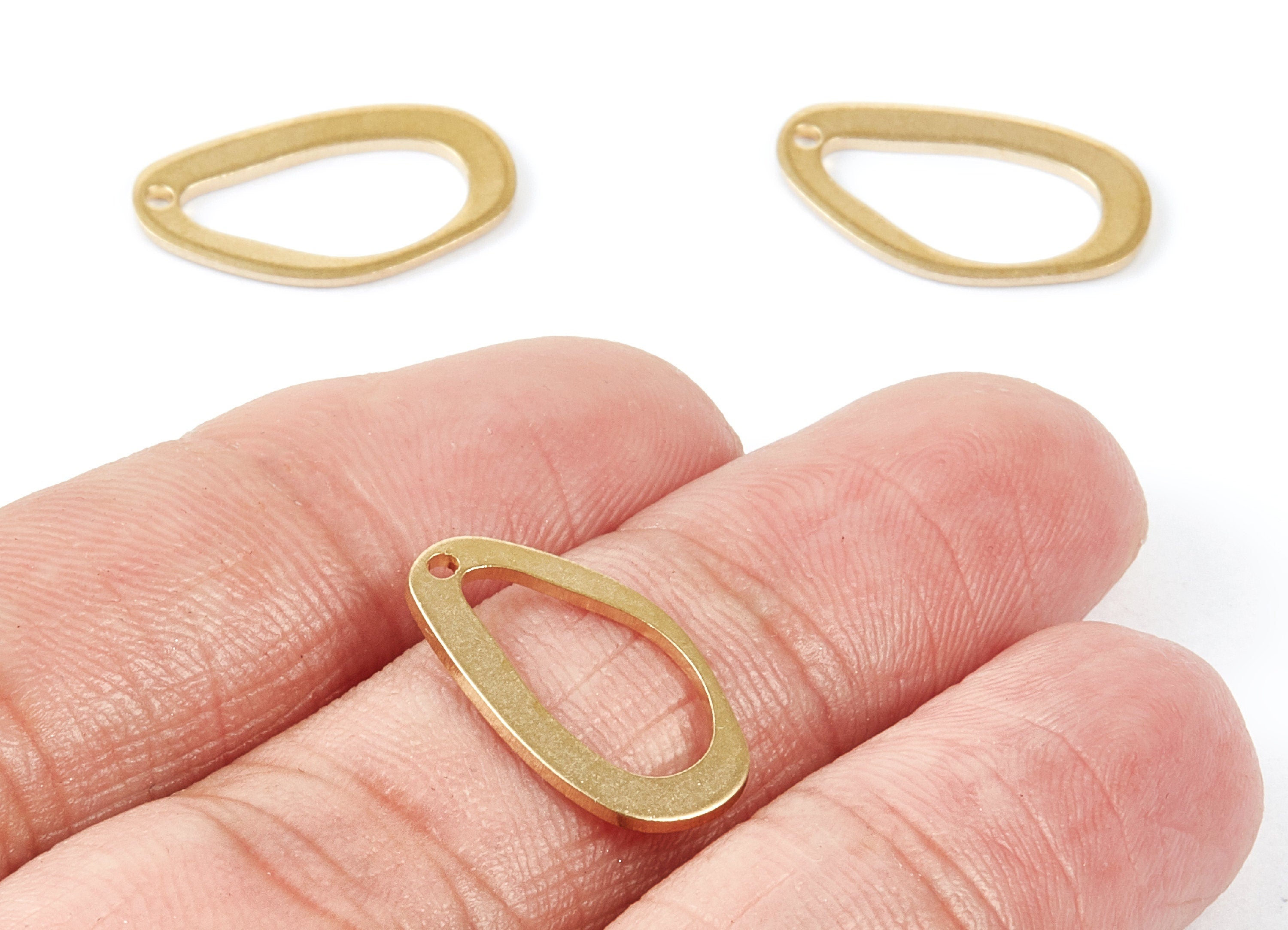 Brass Irregular Charms - Irregular Oval Shaped Raw Brass Pendants - Earring Findings - Jewelry Supplies - 19x10,92x1mm - PP1966 - DOMEDBAZAAR
