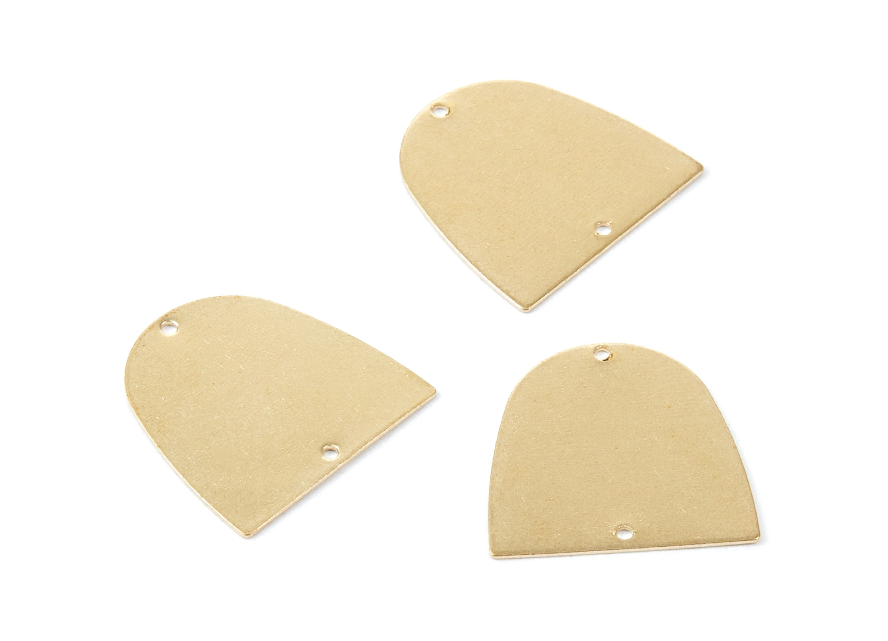 Personalized stamping blank - Brass D Charms - D Shaped Raw Brass Pendant - Brass Connectors With 2 Holes - 20x20x0,5mm - PP1784 - DOMEDBAZAAR