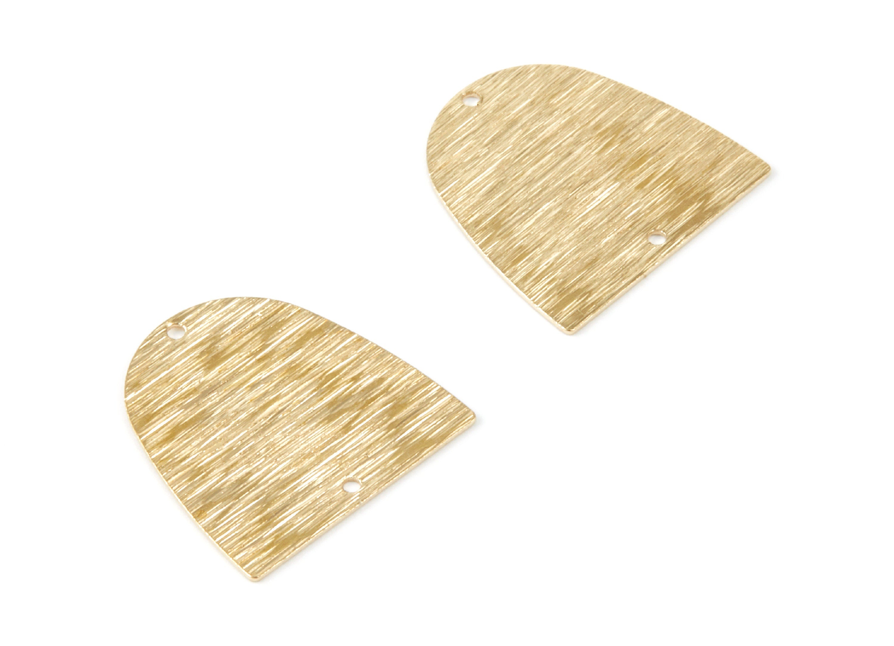 Brass D Charms - D Textured Raw Brass Pendant - Brass Connectors With 2 Holes - Jewelry Supplies - 20x20x0,52mm - PP1785 - DOMEDBAZAAR