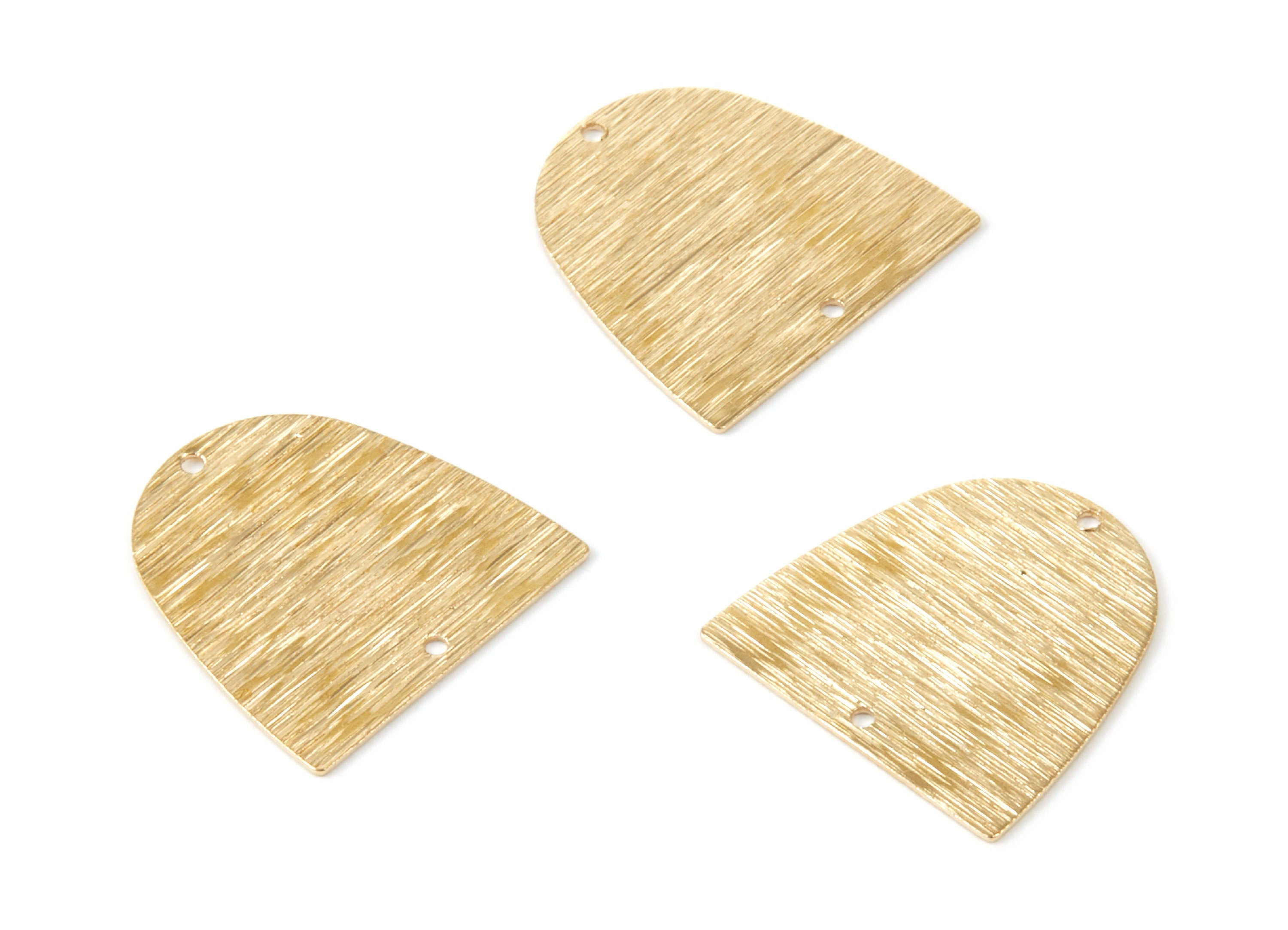 Brass D Charms - D Textured Raw Brass Pendant - Brass Connectors With 2 Holes - Jewelry Supplies - 20x20x0,52mm - PP1785 - DOMEDBAZAAR