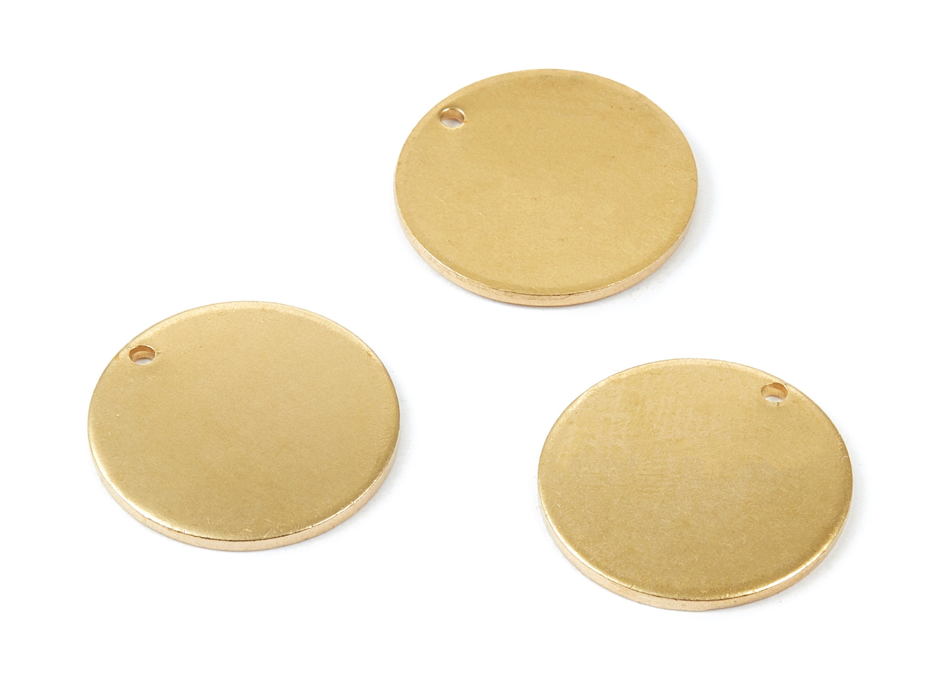 Personalized stamping blank - Brass Round Charms - Round Raw Brass Pendant - Earring Findings - Jewelry Supplies - 25x25x1,57mm - PP2135 - DOMEDBAZAAR