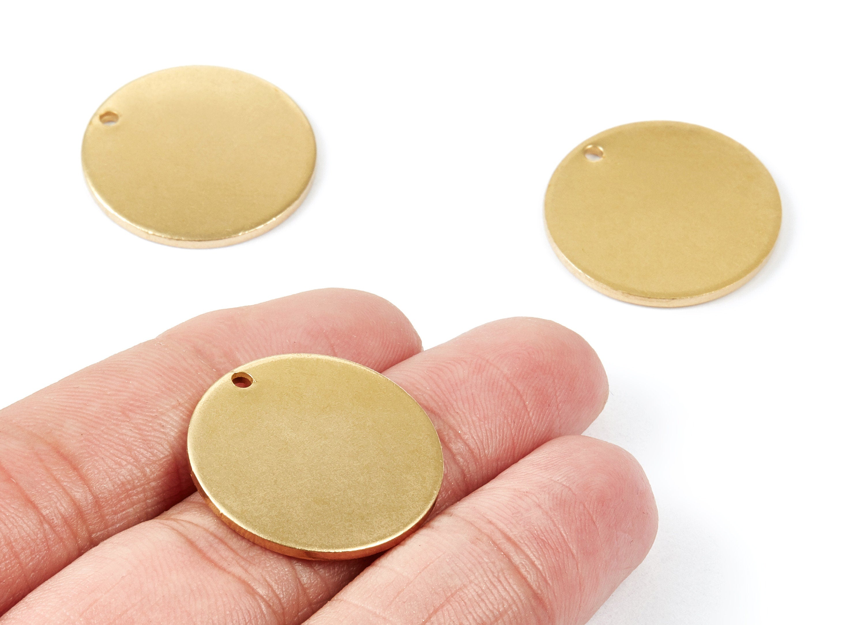 Personalized stamping blank - Brass Round Charms - Round Raw Brass Pendant - Earring Findings - Jewelry Supplies - 25x25x1,57mm - PP2135 - DOMEDBAZAAR
