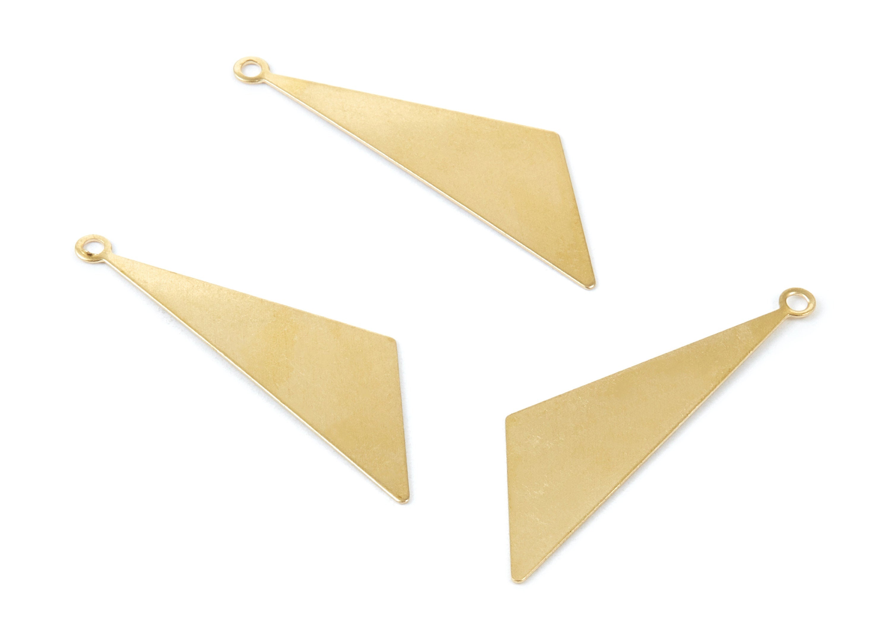 Brass Triangle Charms - Raw Brass Triangle Pendant - Earring Finddings - Jewelry Supplies - 40x12x0,39mm - PP1928 - DOMEDBAZAAR