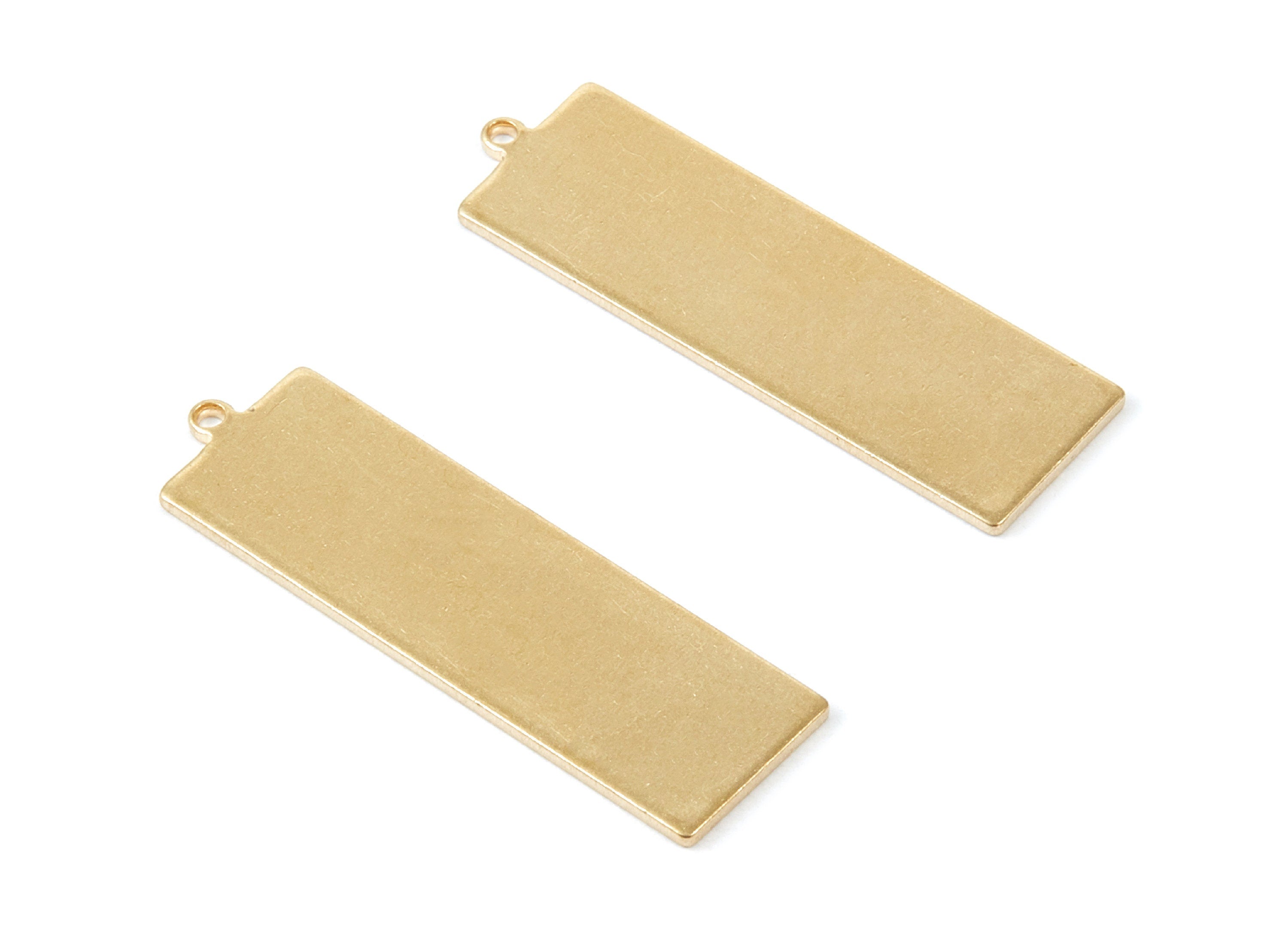 Personalized stamping blank - Brass Rectangle Charms - Rectangle Raw Brass Pendant - Brass Earring Findings - 36x11x1mm - PP2015 - DOMEDBAZAAR