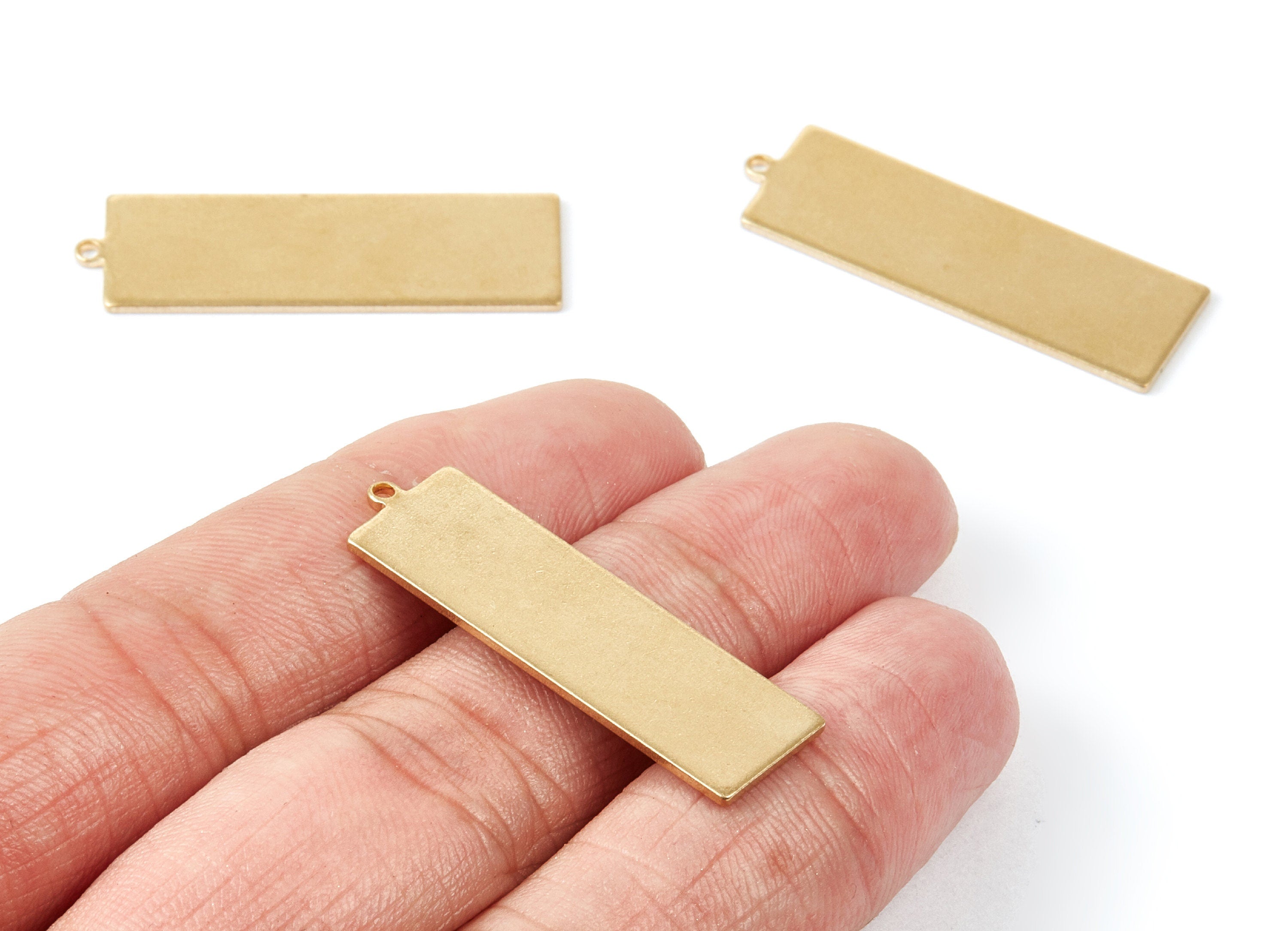 Personalized stamping blank - Brass Rectangle Charms - Rectangle Raw Brass Pendant - Brass Earring Findings - 36x11x1mm - PP2015 - DOMEDBAZAAR