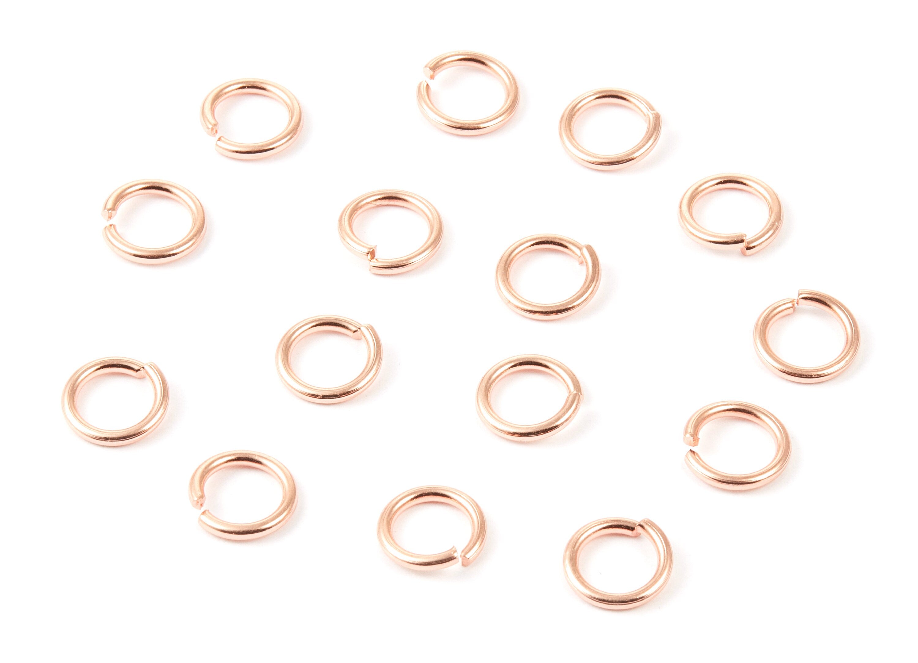 Brass Open Jump Rings - 10x1.5mm - Rose Tone Plated - Brass Open Jump Rings - Jewelry Supplies - PP1620R - DOMEDBAZAAR