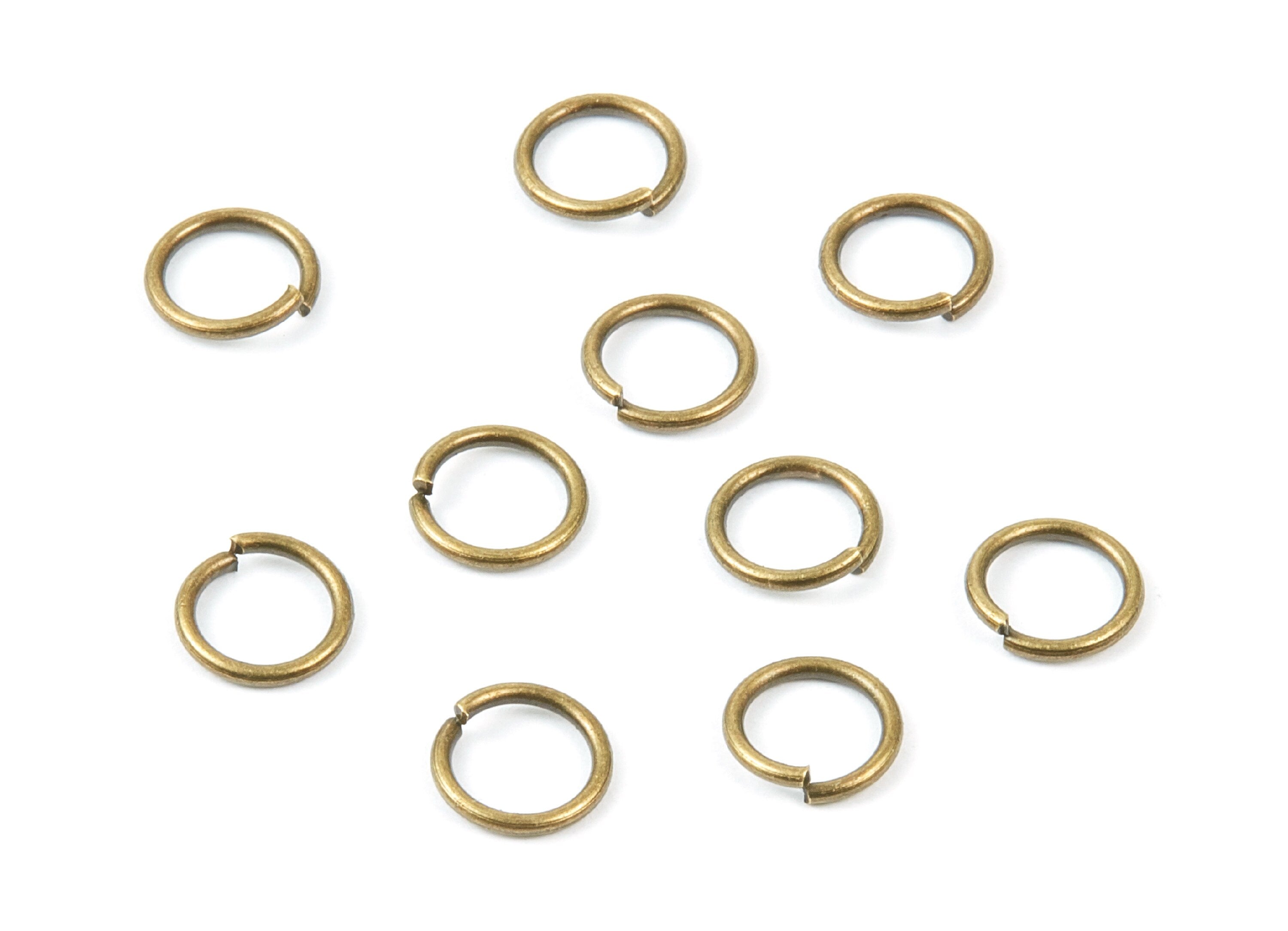 Brass Open Jump Rings - 8x1mm - Antique Bronze Tone Plated - Brass Open Jump Rings - Jewelry Supplies - PP1604AB - DOMEDBAZAAR