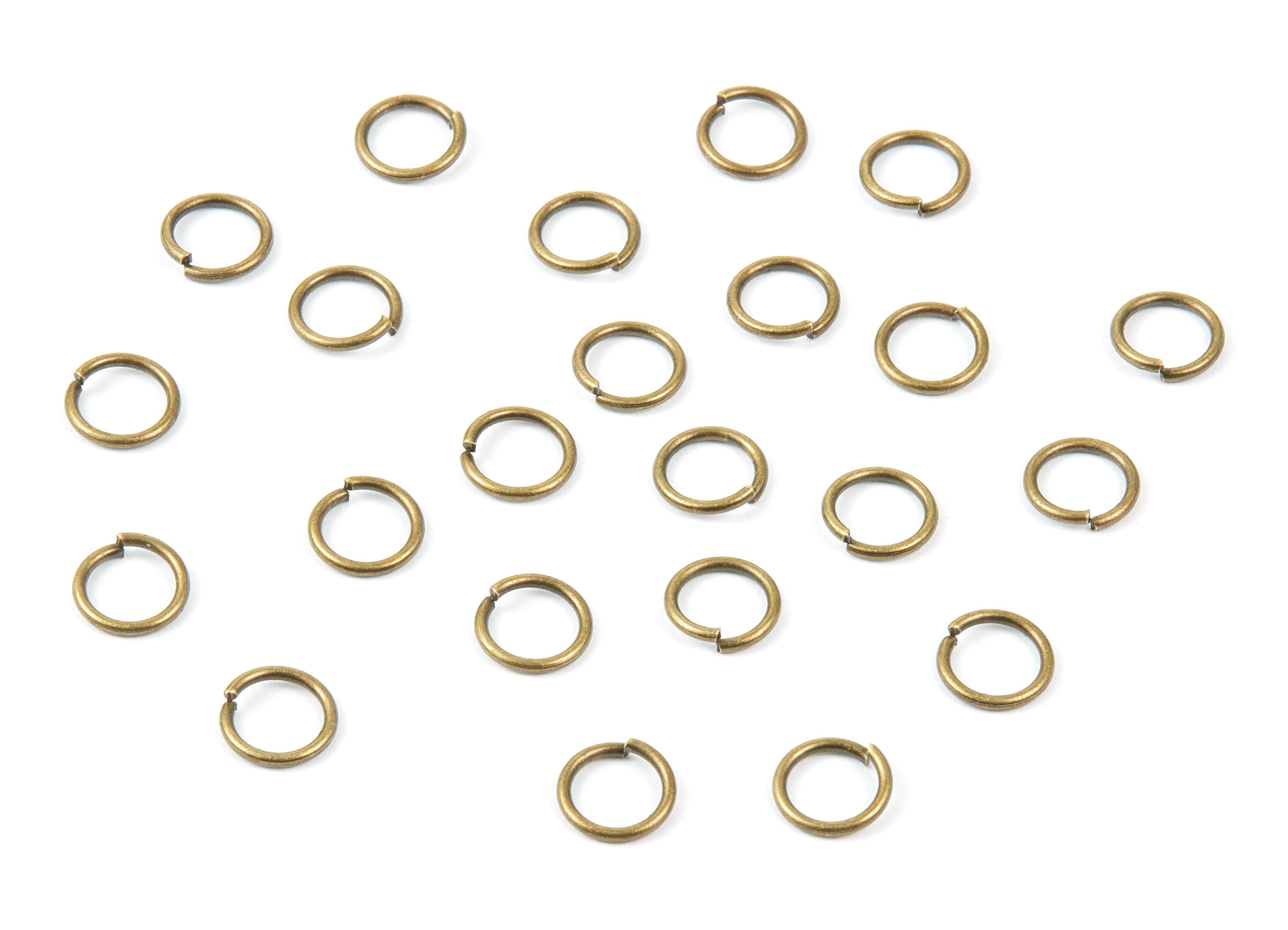 Brass Open Jump Rings - 8x1mm - Antique Bronze Tone Plated - Brass Open Jump Rings - Jewelry Supplies - PP1604AB - DOMEDBAZAAR
