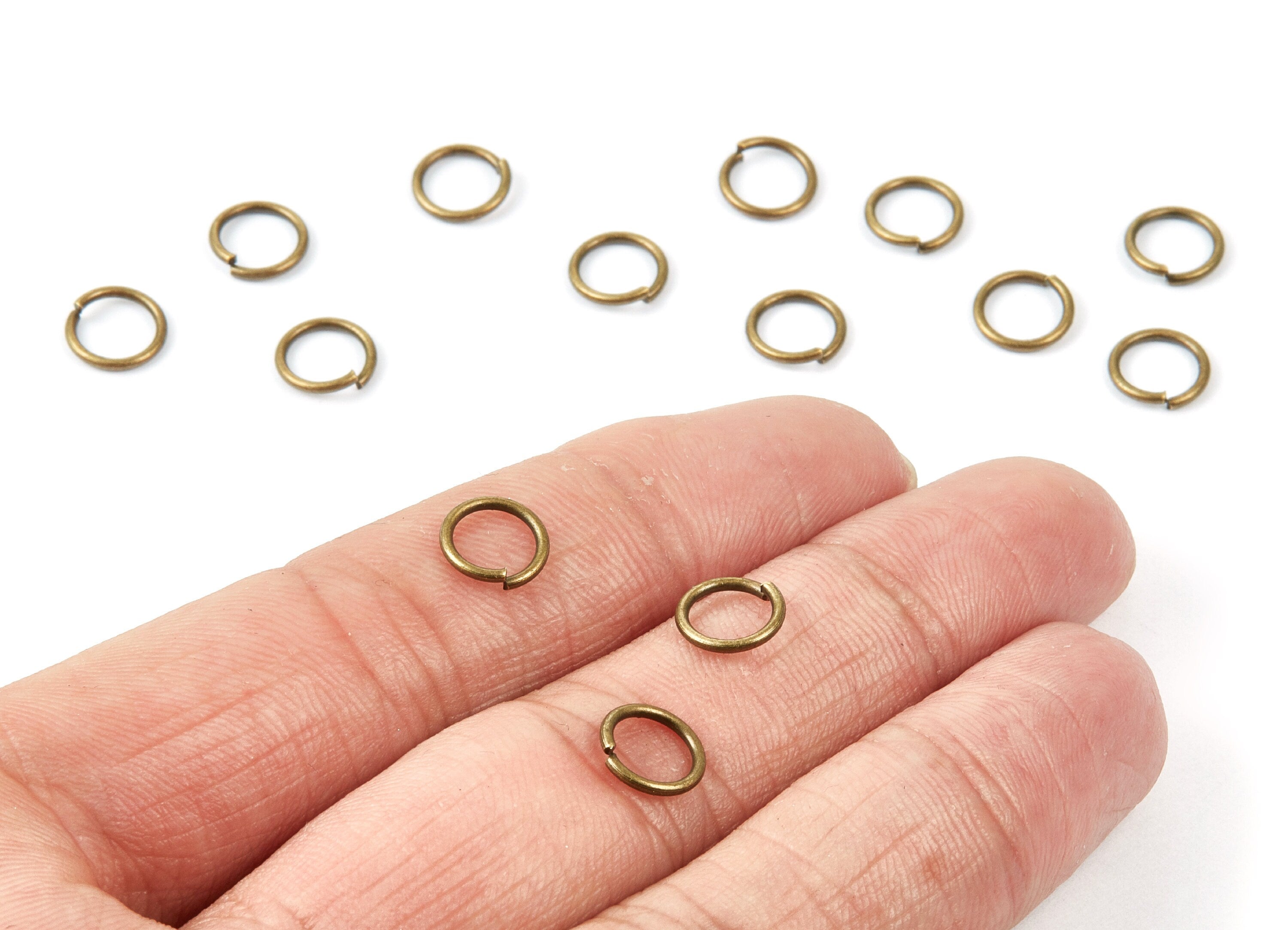 Brass Open Jump Rings - 8x1mm - Antique Bronze Tone Plated - Brass Open Jump Rings - Jewelry Supplies - PP1604AB - DOMEDBAZAAR