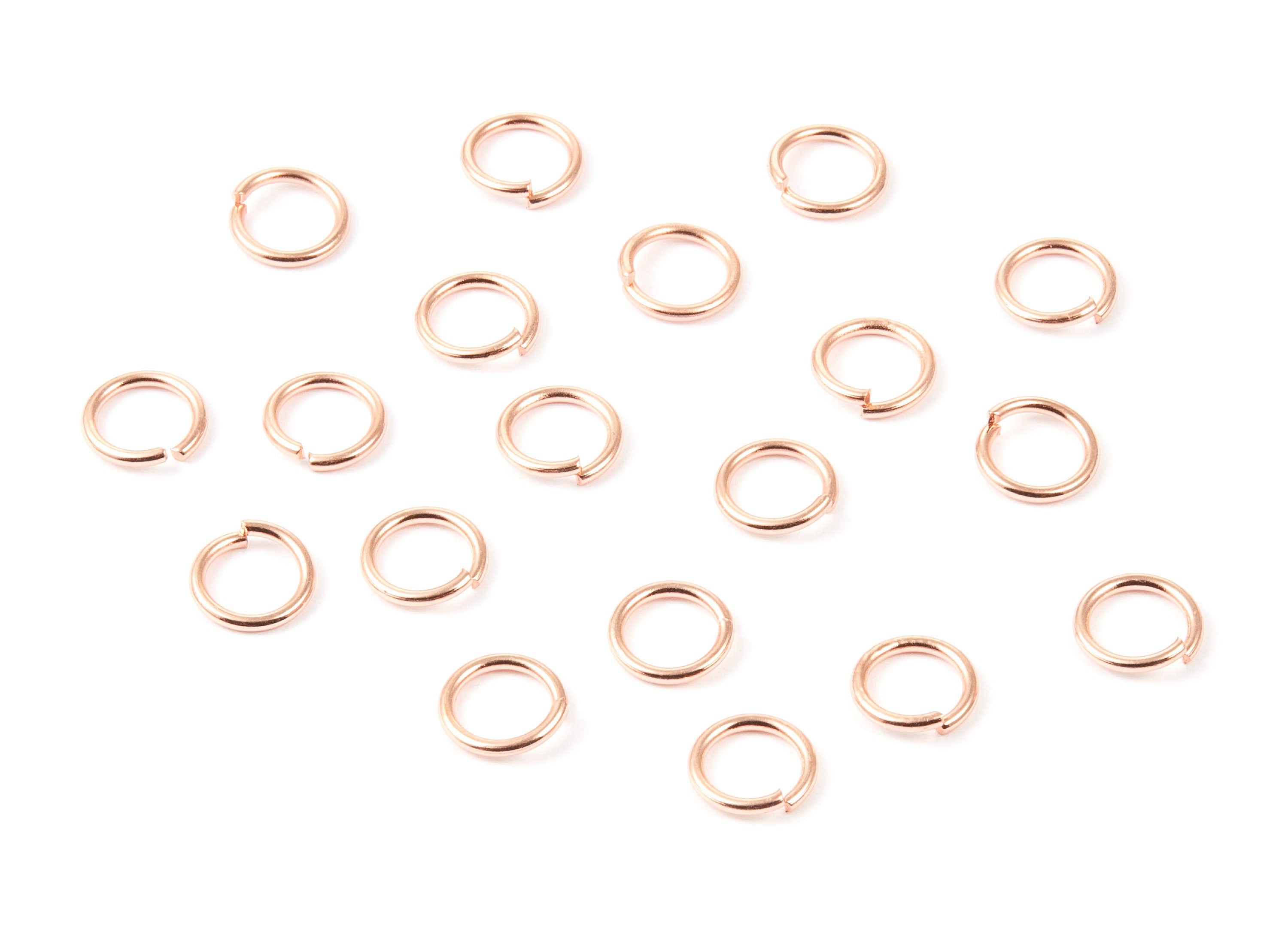 Brass Open Jump Rings - 9x1.2mm - Rose Tone Plated - Brass Open Jump Rings - Jewelry Supplies - PP1576R - DOMEDBAZAAR
