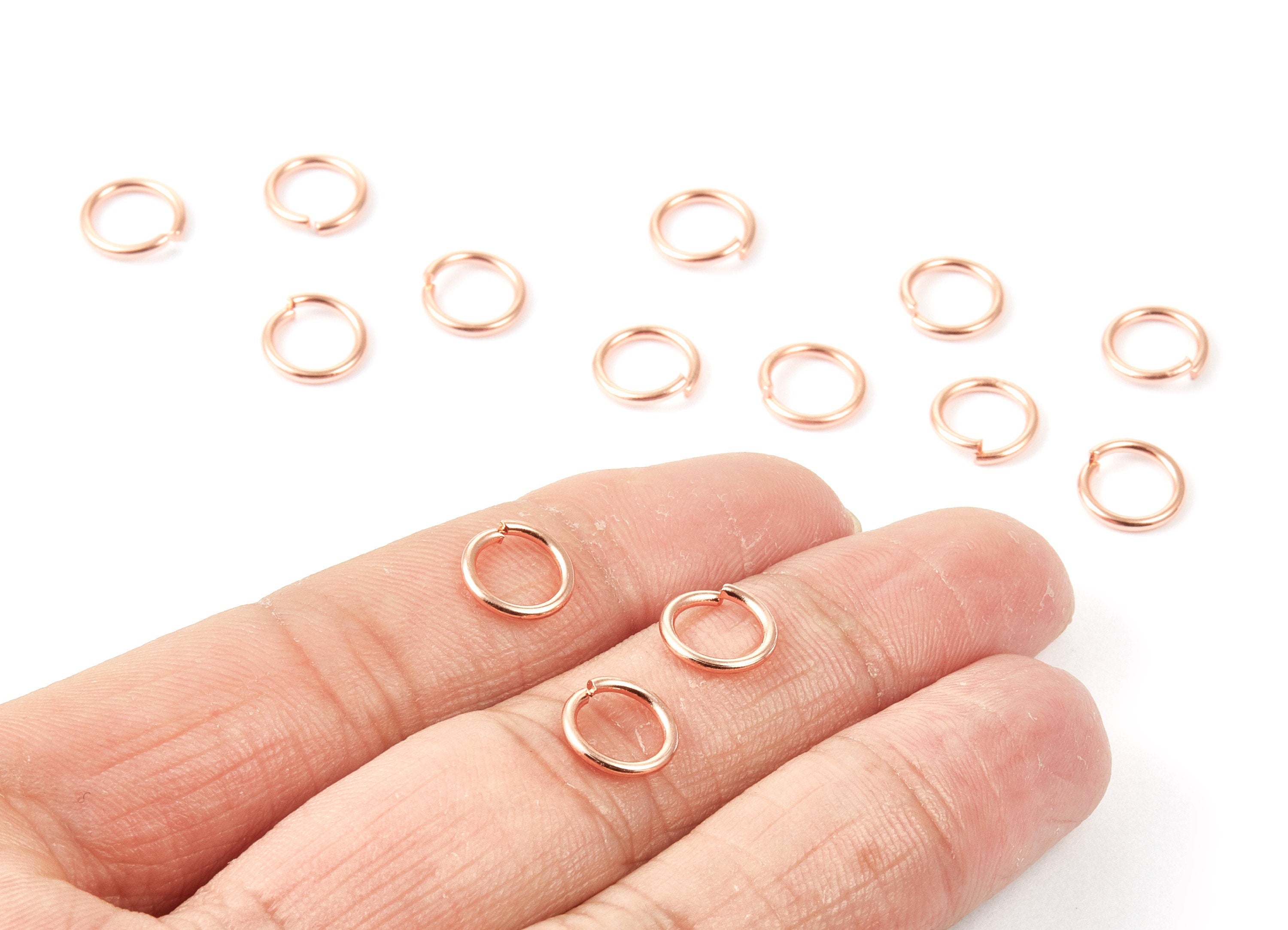 Brass Open Jump Rings - 9x1.2mm - Rose Tone Plated - Brass Open Jump Rings - Jewelry Supplies - PP1576R - DOMEDBAZAAR