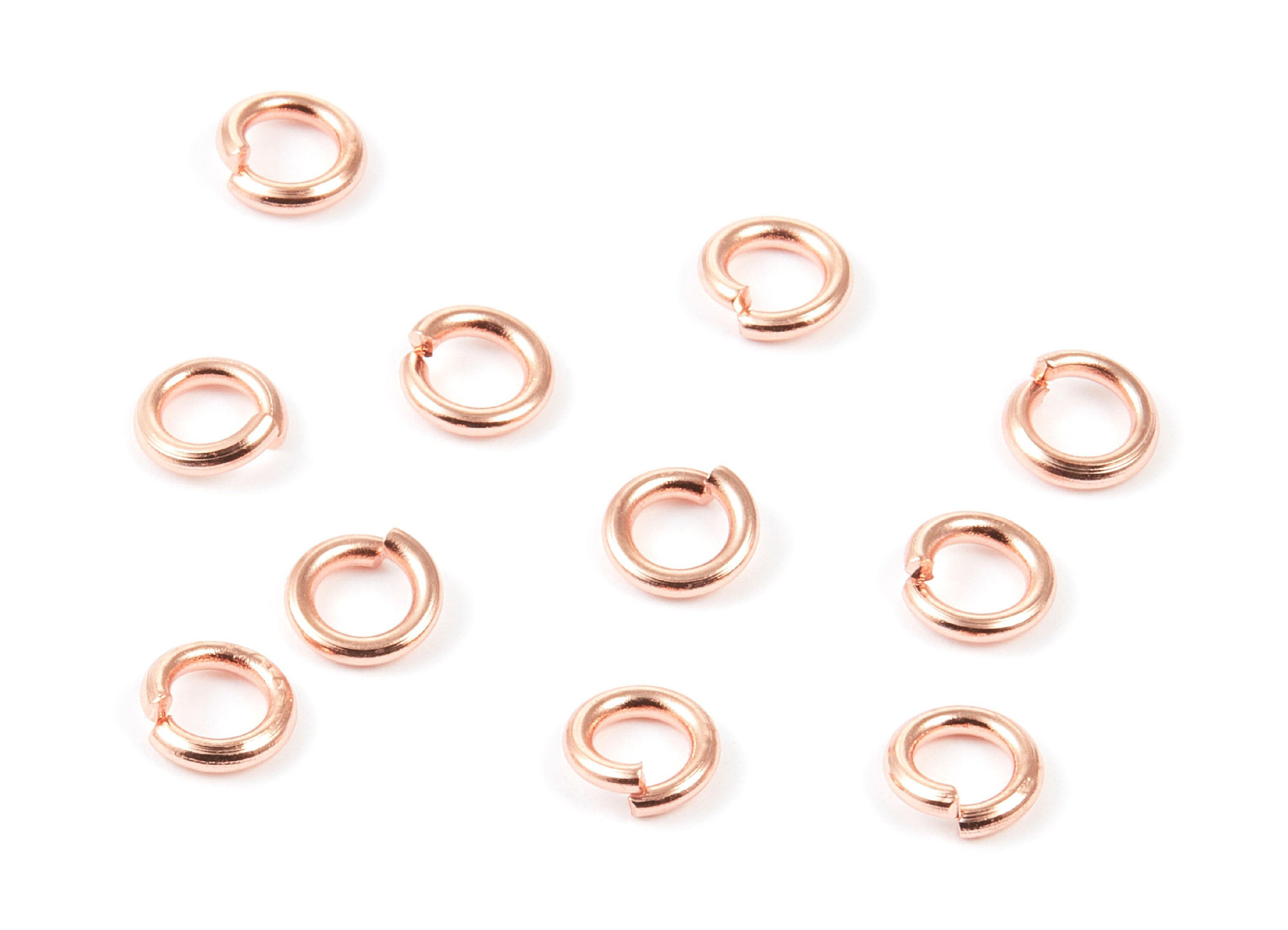 Brass Open Jump Rings - 6x1,2mm - Rose Tone Plated - Brass Open Jump Rings - Jewelry Supplies - PP1639R - DOMEDBAZAAR