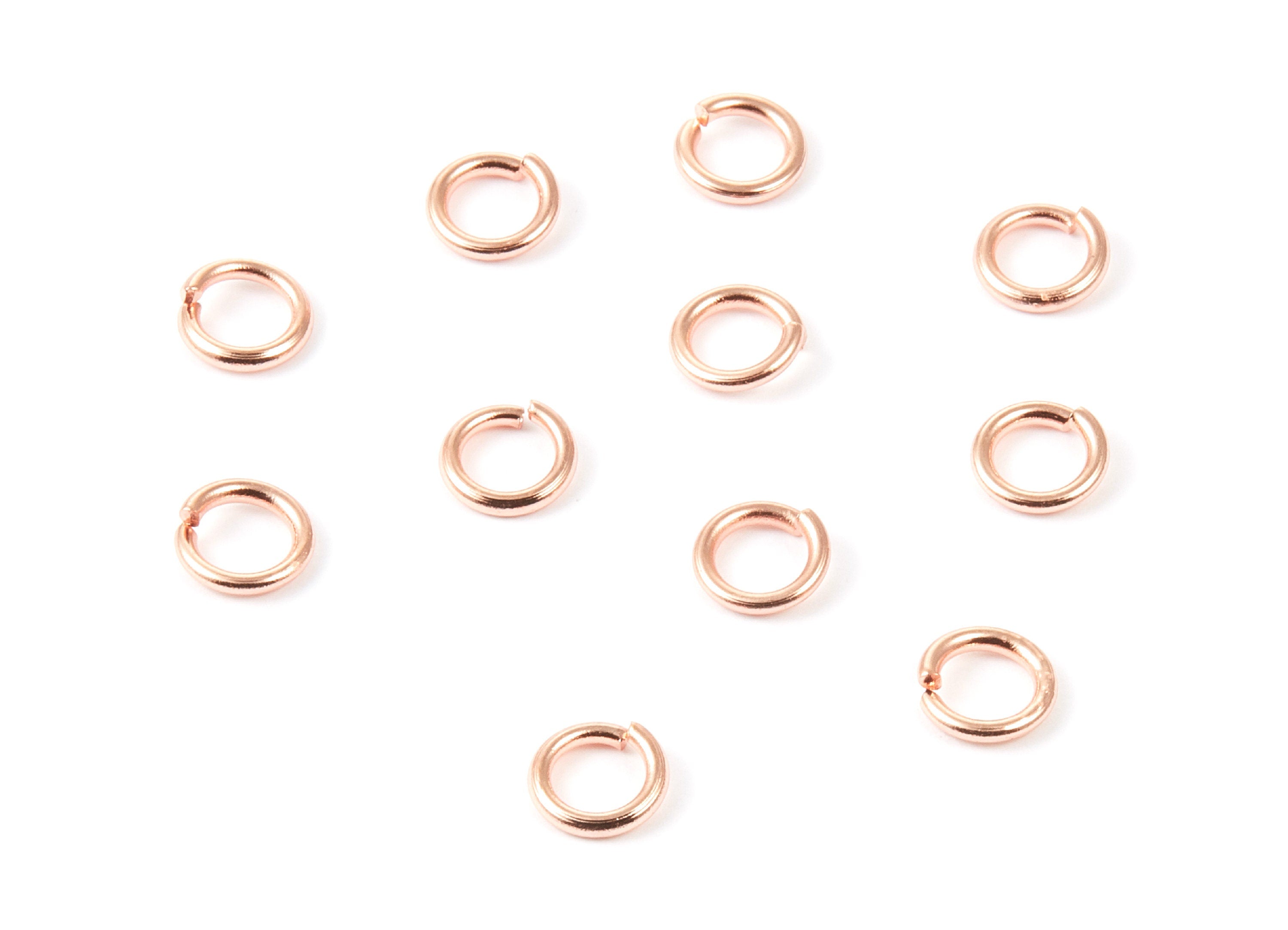 Brass Open Jump Rings - 7x1.2mm - Rose Tone Plated - Brass Open Jump Rings - Jewelry Supplies - PP1594R - DOMEDBAZAAR