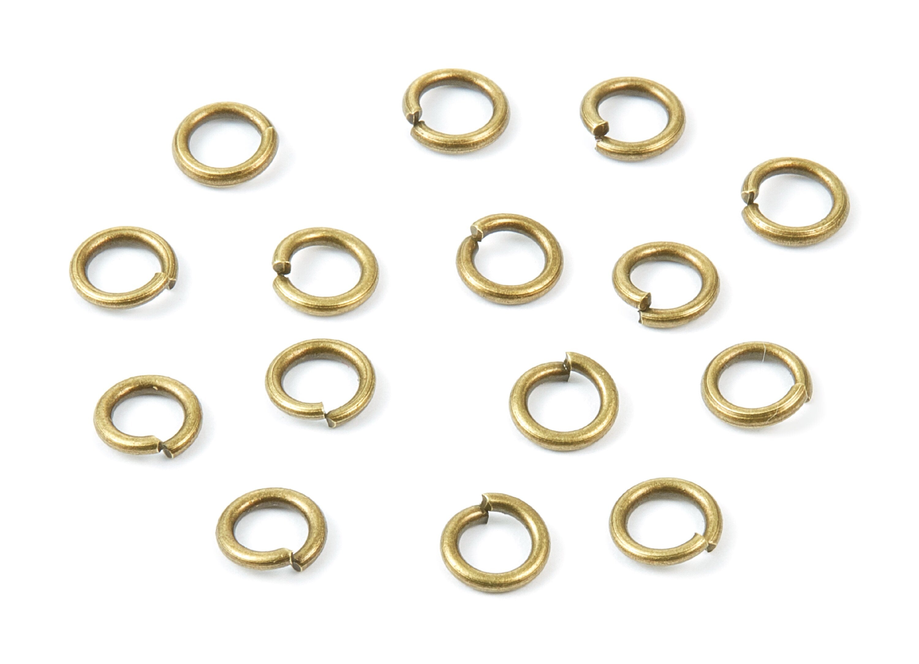 Brass Open Jump Rings - 7x1.2mm - Antique Bronze Tone Plated - Brass Open Jump Rings - Jewellery Supplies - PP1594AB - DOMEDBAZAAR