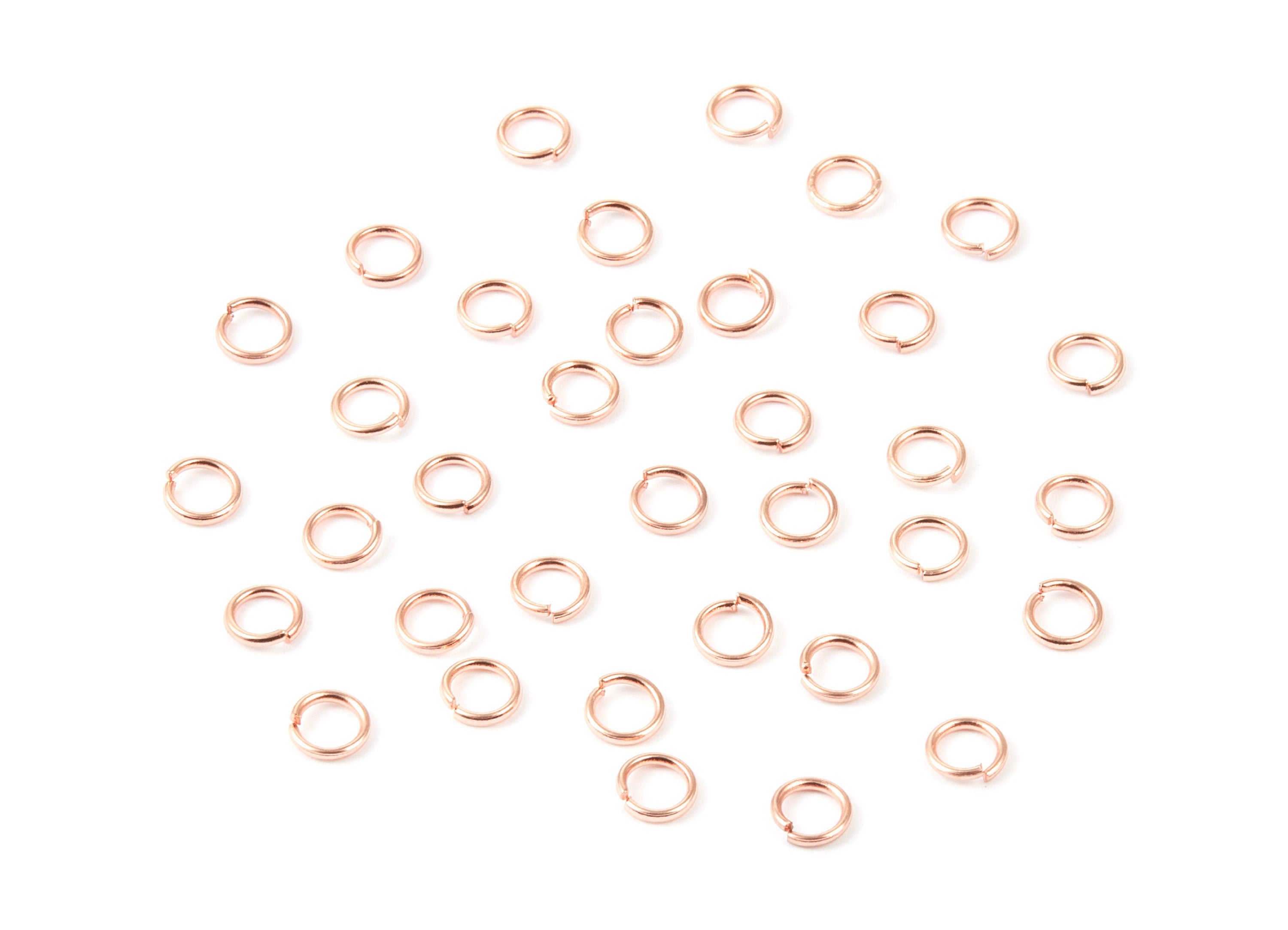 Brass Open Jump Rings - 5x0.8mm - Rose Tone Plated - Brass Open Jump Rings - Jewelry Supplies - PP1646R - DOMEDBAZAAR