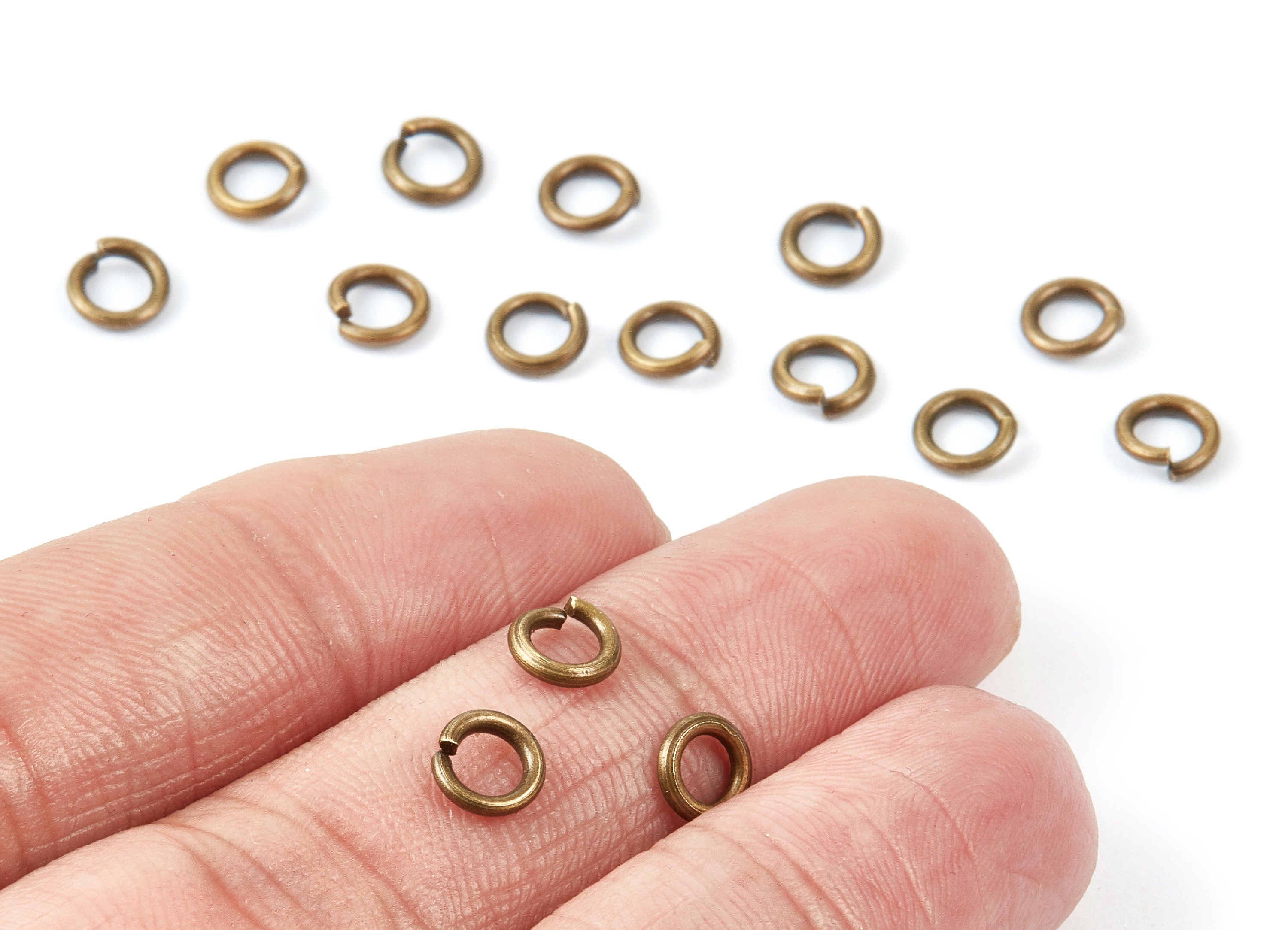 Brass Open Jump Rings - 6x1,2mm - Antique Bronze Tone Plated - Brass Open Jump Rings - Jewelry Supplies - PP1639AB - DOMEDBAZAAR