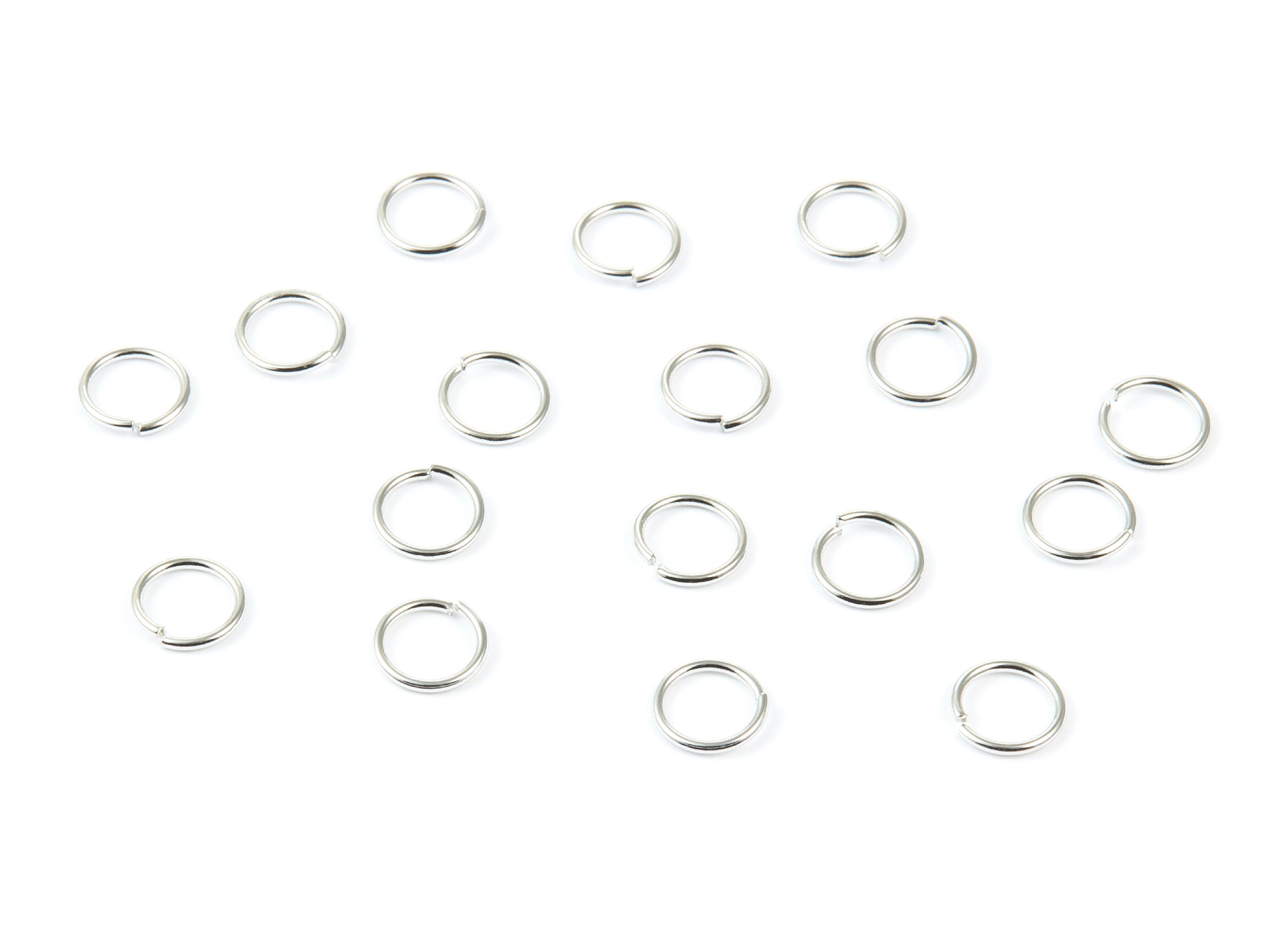 Brass Open Jump Rings - 7x08mm - Silver Tone Plated - Brass Open Jump Rings - Jewellery Supplies - PP1580S - DOMEDBAZAAR