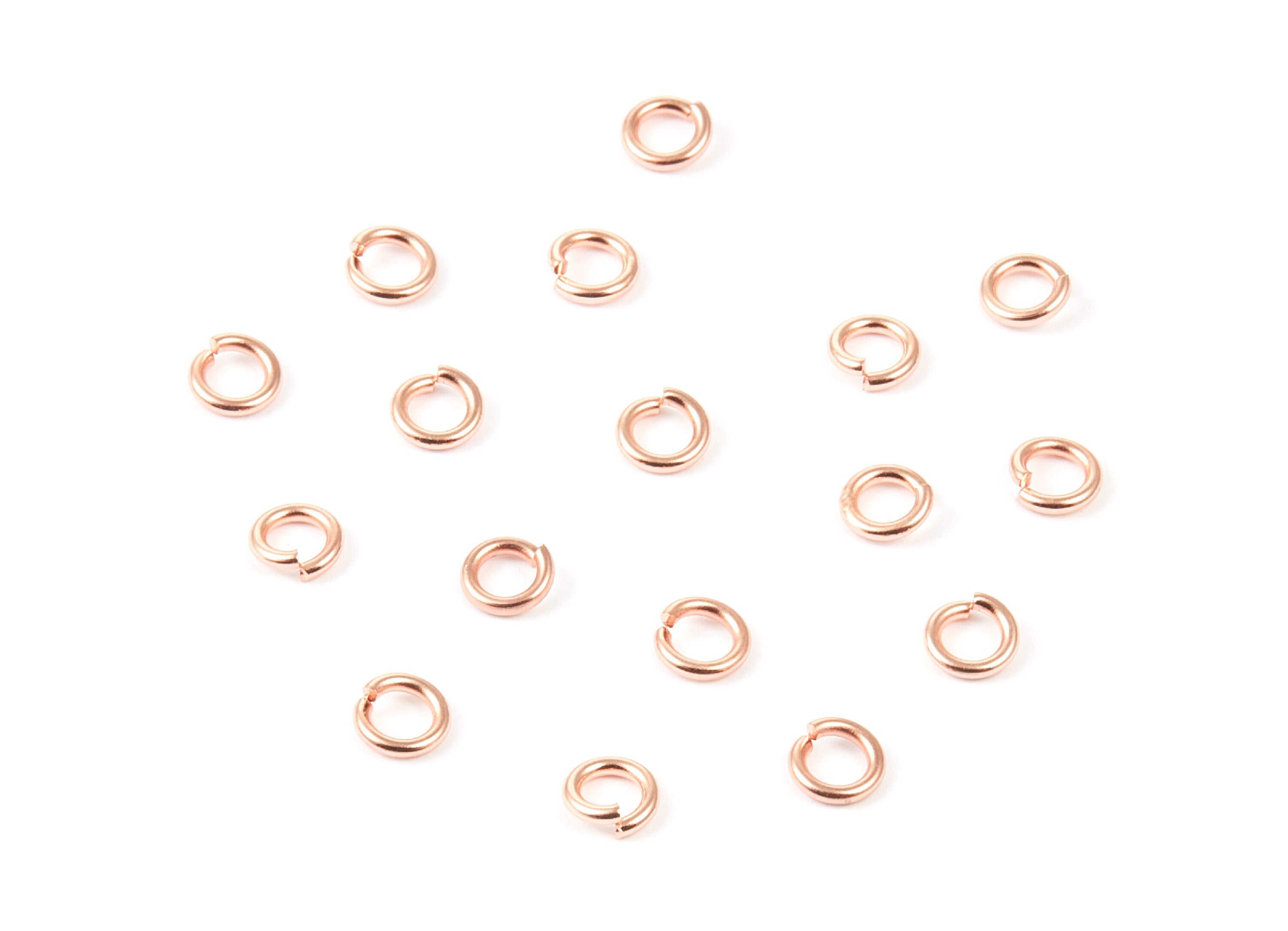 Brass Open Jump Rings - 5x1mm - Rose Tone Plated - Brass Open Jump Rings - Jewelry Supplies - PP1618R - DOMEDBAZAAR