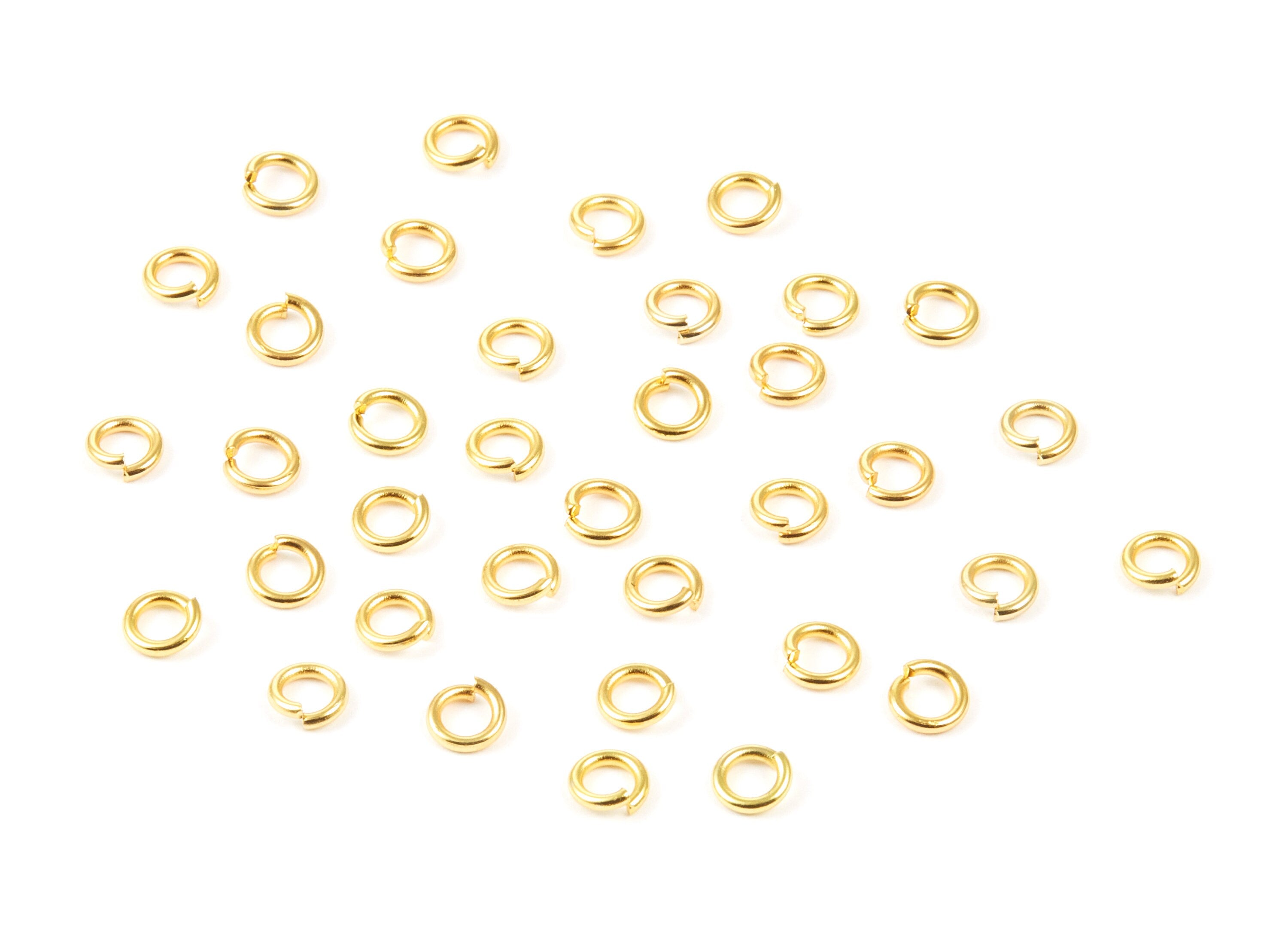 Brass Open Jump Rings - 5x1mm - Gold Tone Plated - Brass Open Jump Rings - Jewelry Supplies - PP1618G - DOMEDBAZAAR
