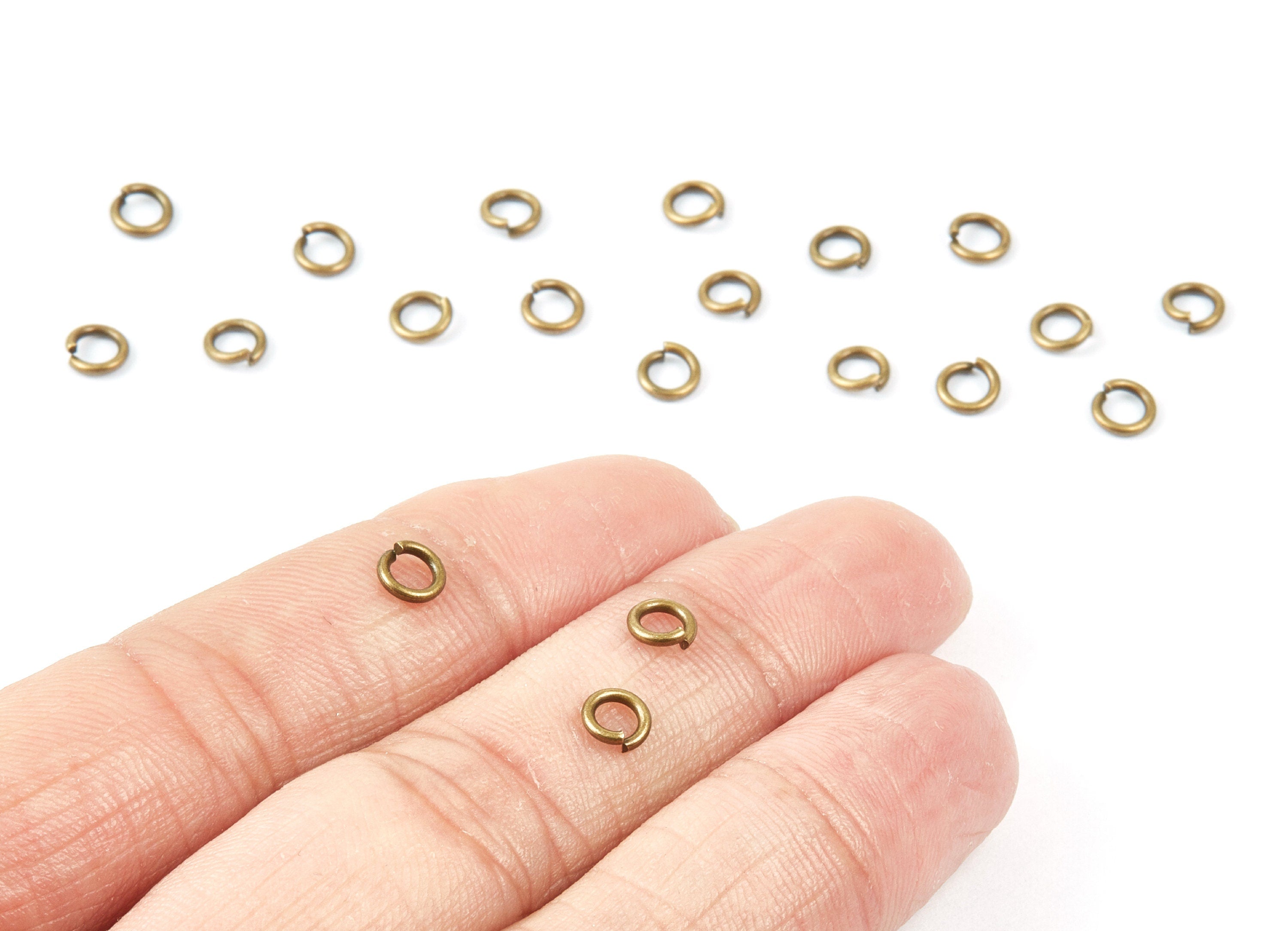 Brass Open Jump Rings - 5x1mm - Antique Bronze Tone Plated - Brass Open Jump Rings - Jewelry Supplies - PP1618AB - DOMEDBAZAAR