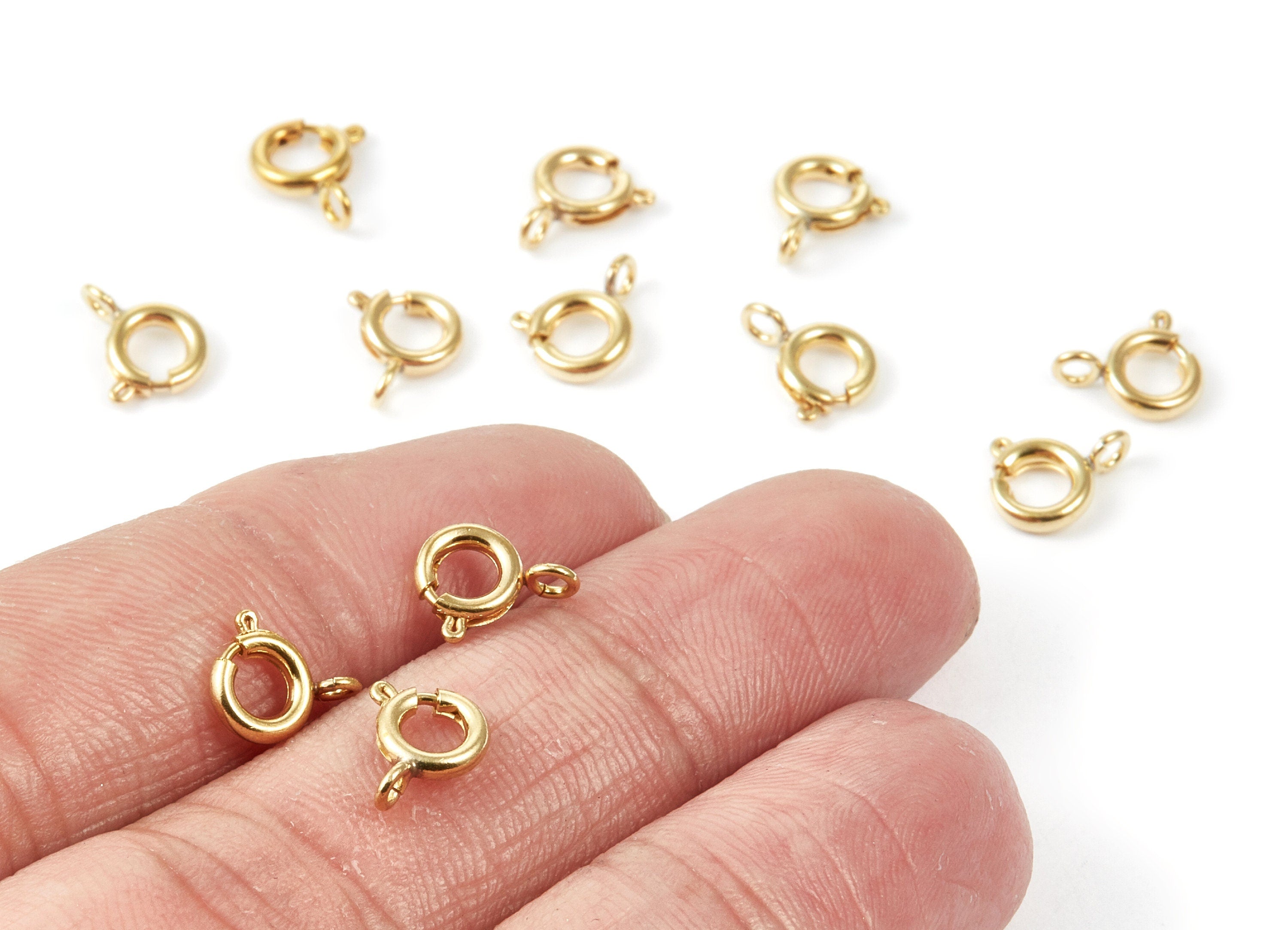 Brass Parrot Clasp - 6mm - Raw Brass Round Trigger Clasps - Jewelry Supplies - 9,17mm x 7,4mm - PP1689 - DOMEDBAZAAR