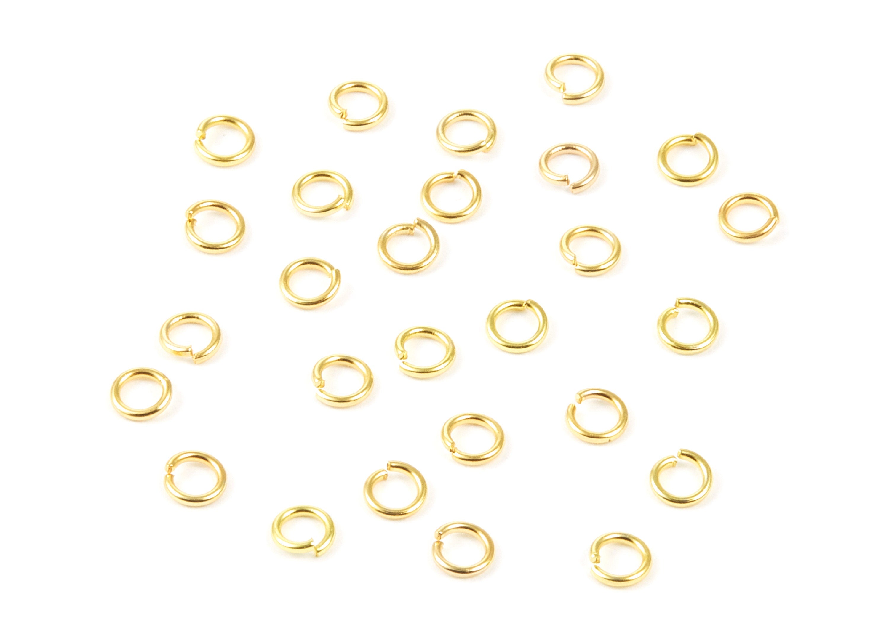 Brass Open Jump Rings - 4x0.7mm - Gold Tone Plated - Brass Open Jump Rings - Jewelry Supplies - PP1633G - DOMEDBAZAAR