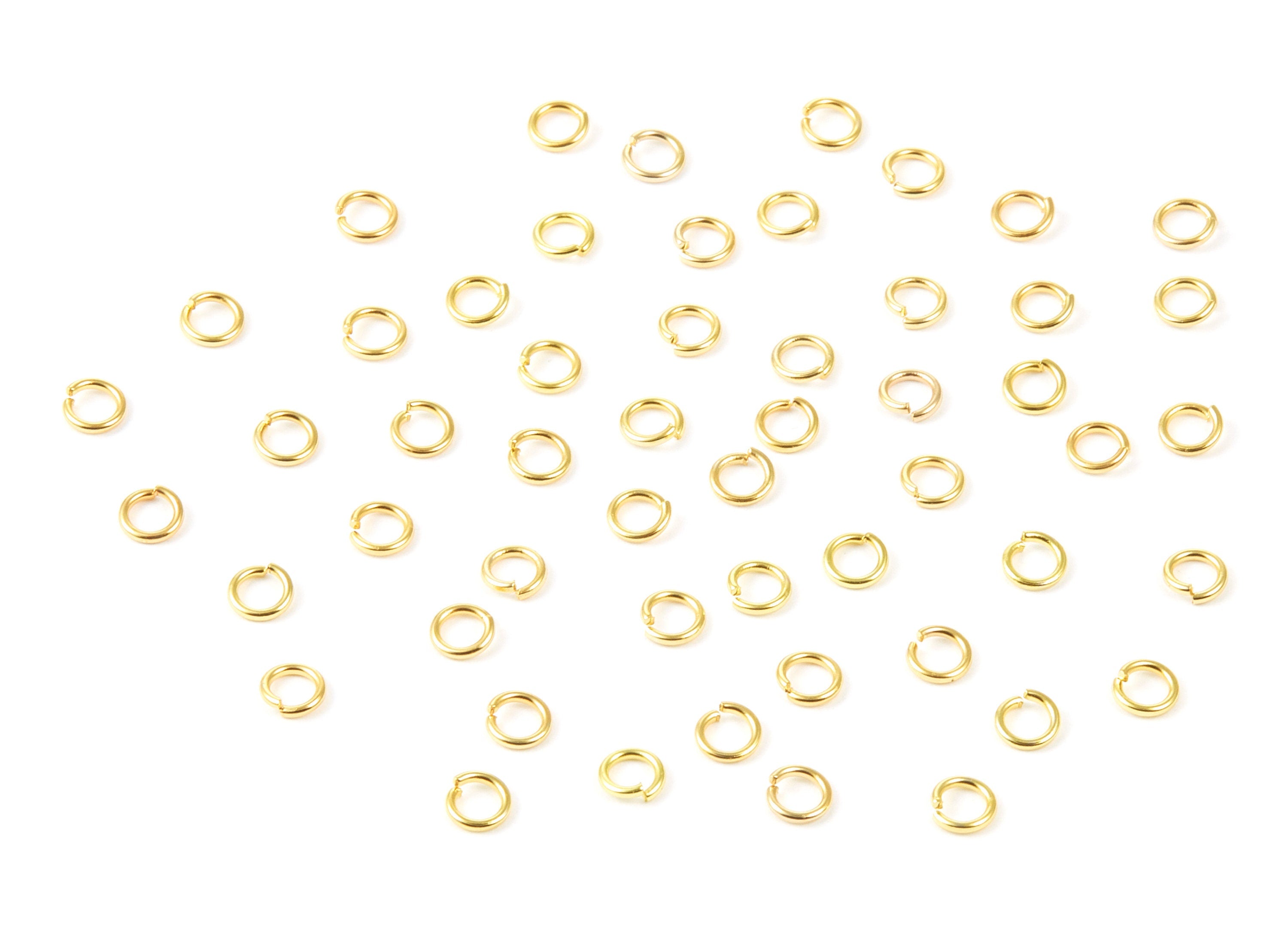 Brass Open Jump Rings - 4x0.7mm - Gold Tone Plated - Brass Open Jump Rings - Jewelry Supplies - PP1633G - DOMEDBAZAAR