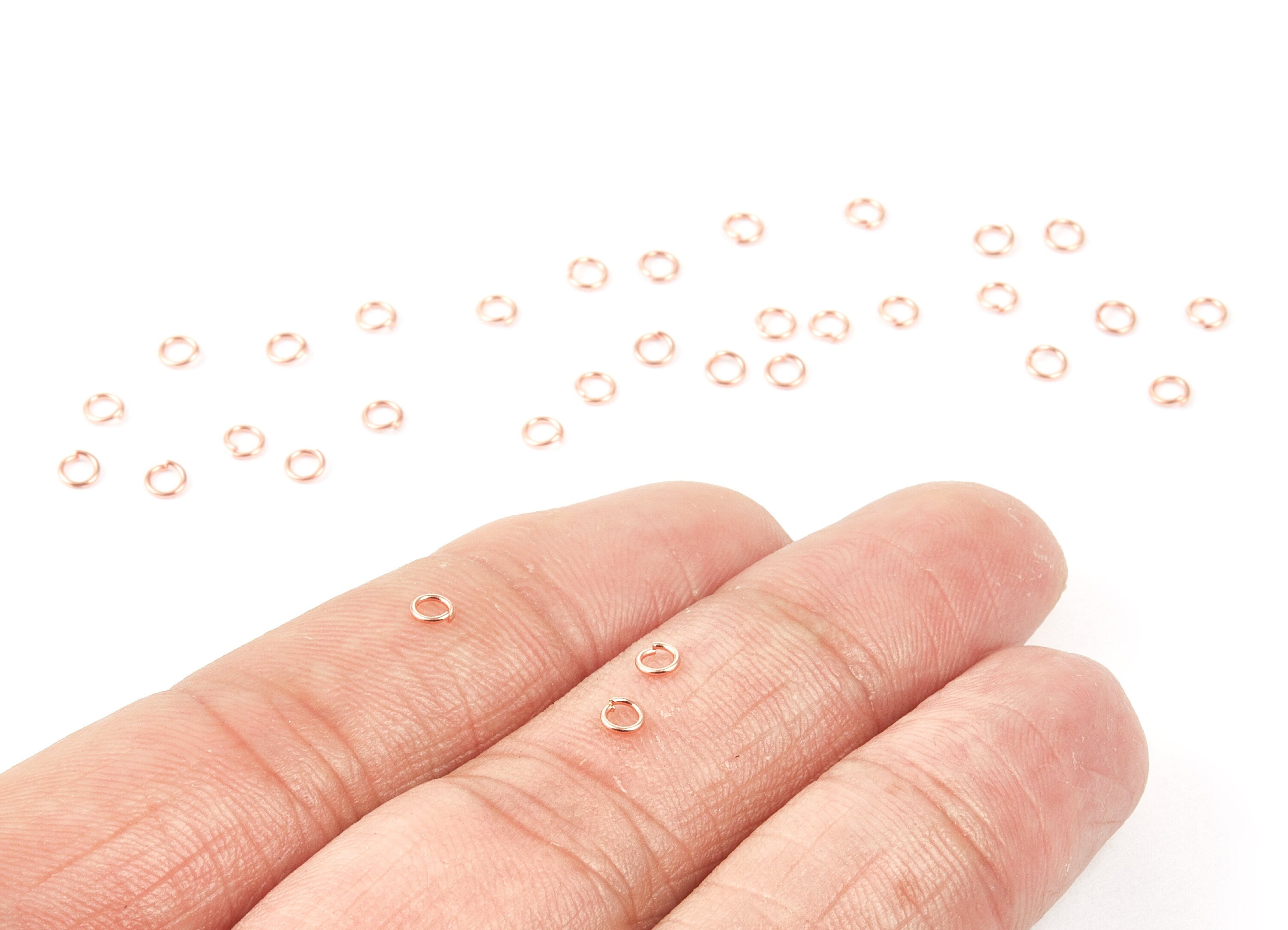 Brass Open Jump Rings - 3.1x0.5mm - Rose Tone Plated - Brass Open Jump Rings - Jewelry Supplies - PP1584R - DOMEDBAZAAR