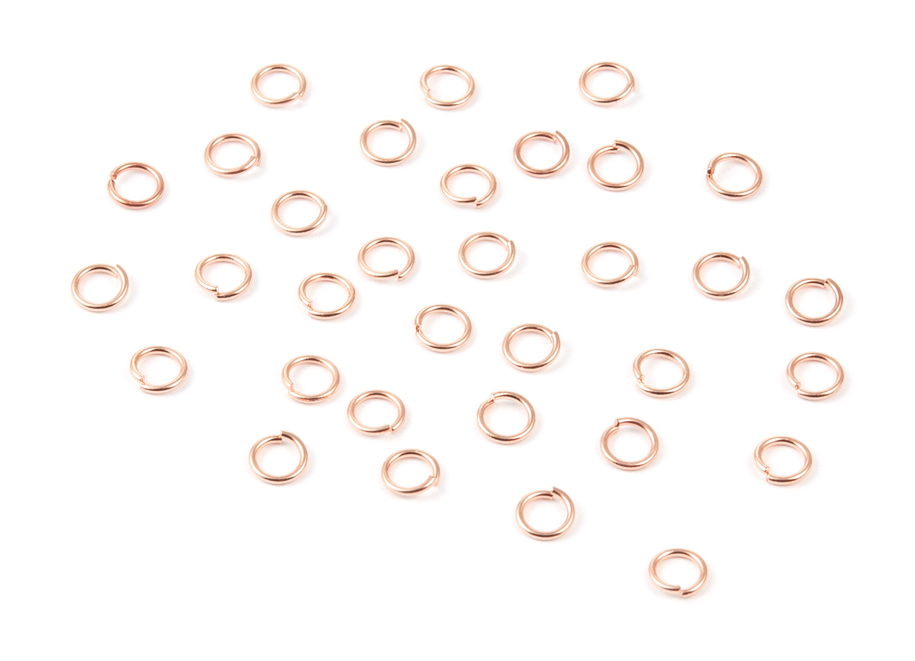 Brass Open Jump Rings - 5x0.7mm - Rose Tone Plated - Brass Open Jump Rings - Jewelry Supplies - PP1592R - DOMEDBAZAAR
