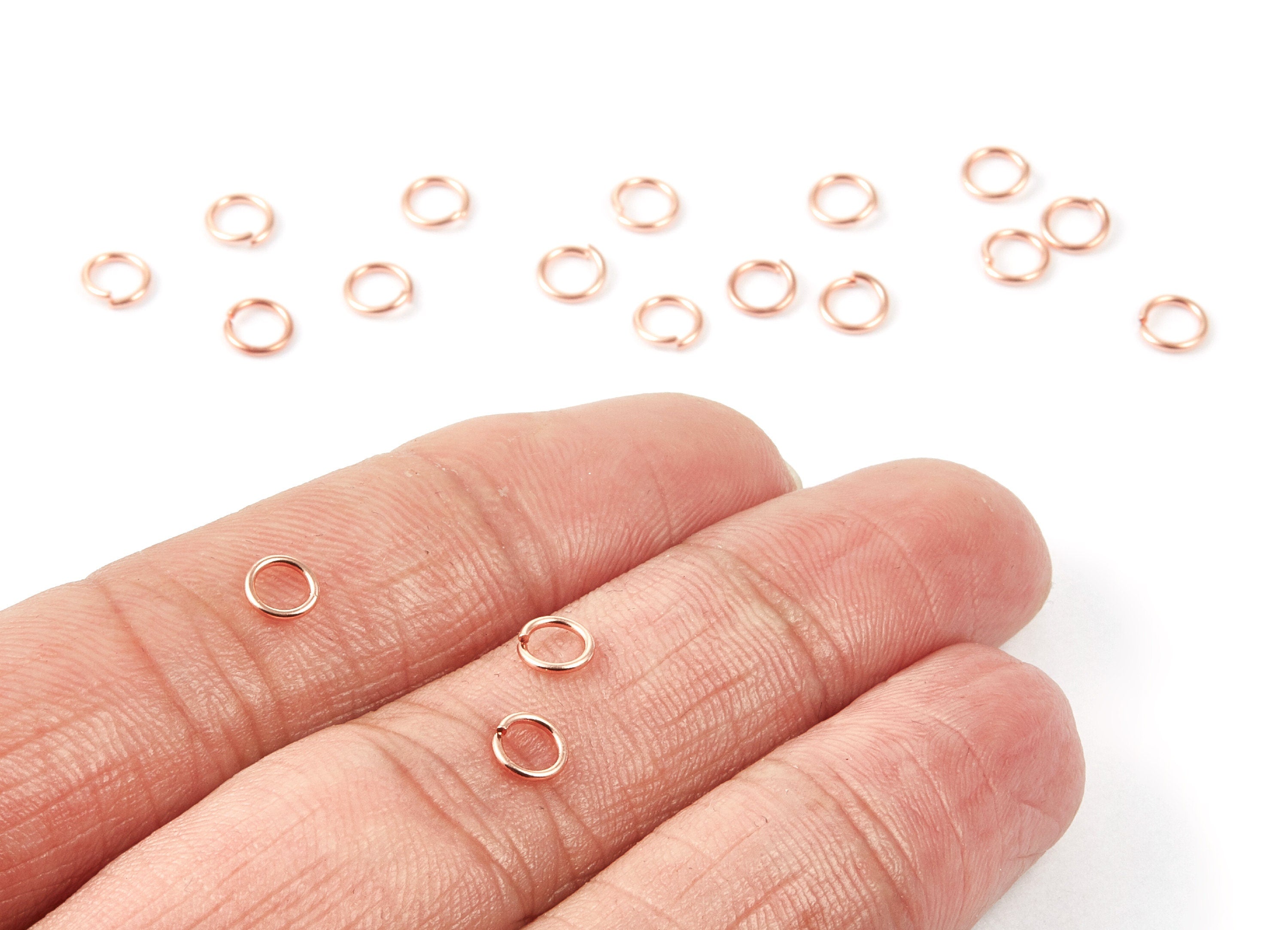 Brass Open Jump Rings - 5x0.7mm - Rose Tone Plated - Brass Open Jump Rings - Jewelry Supplies - PP1592R - DOMEDBAZAAR