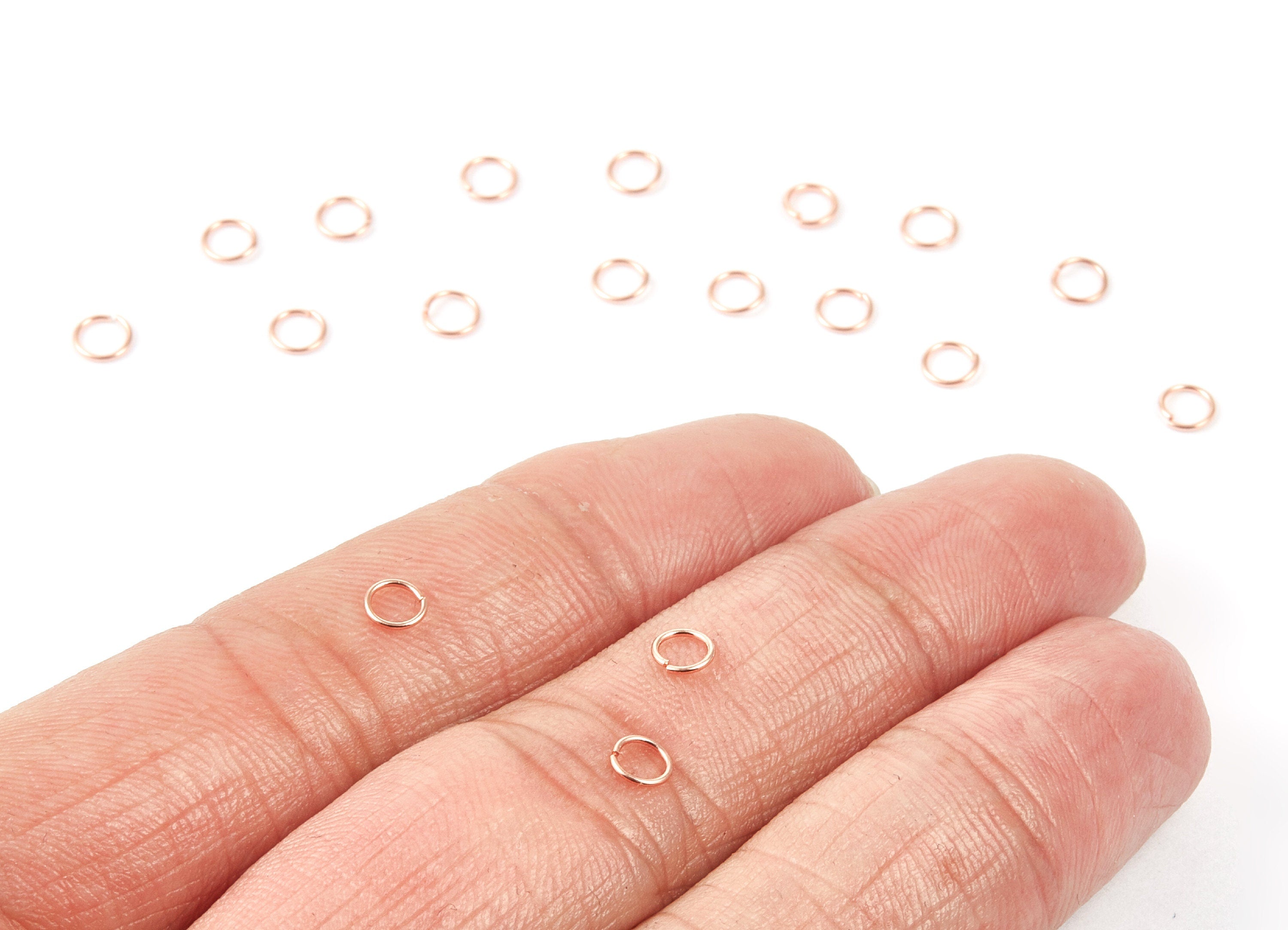 Brass Open Jump Rings - 4x0.5mm - Rose Tone Plated - Brass Open Jump Rings - Jewelry Supplies - PP1578R - DOMEDBAZAAR