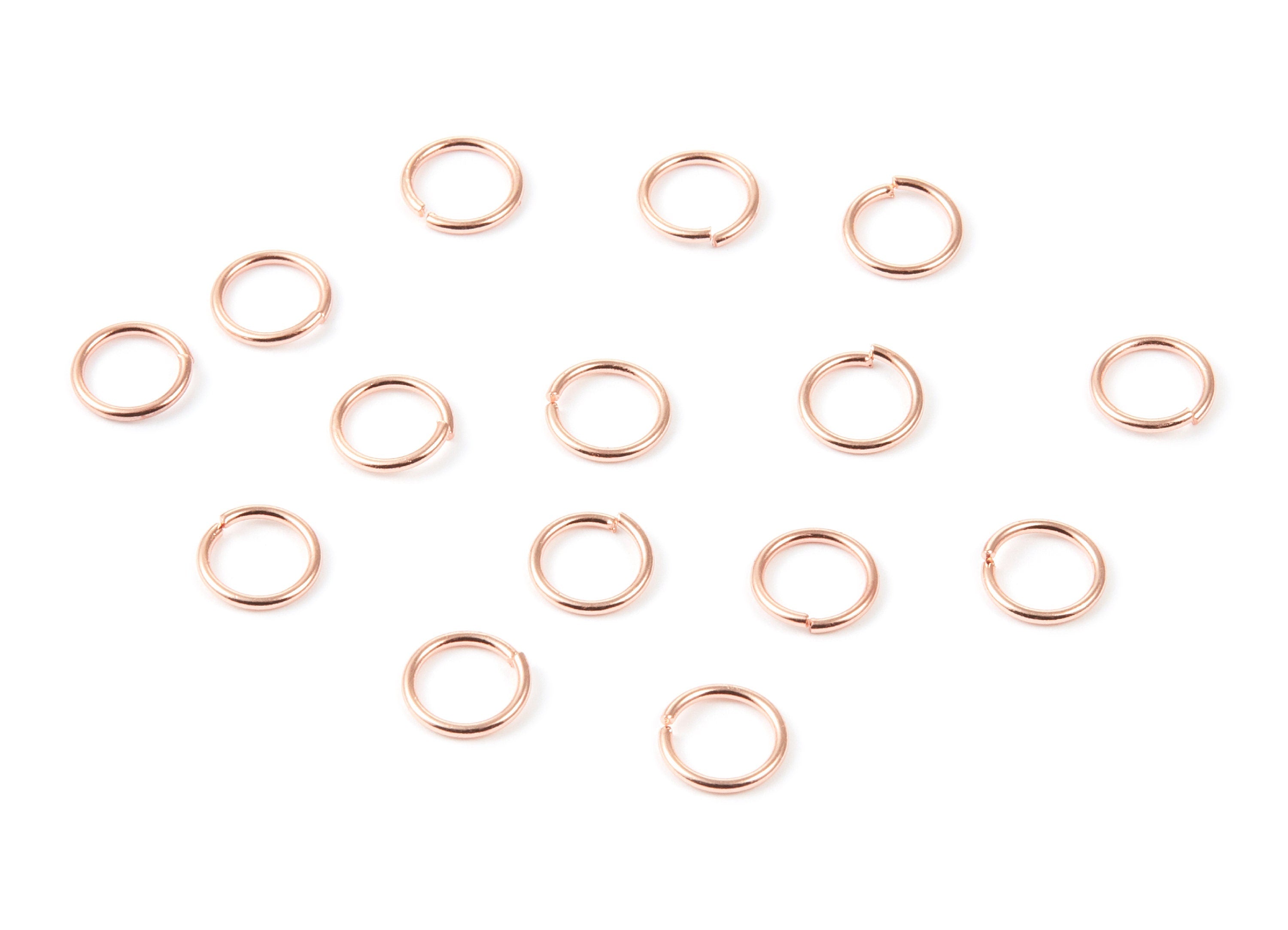 Brass Open Jump Rings - 7x0.8mm - Rose Tone Plated - Brass Open Jump Rings - Jewellery Supplies - PP1580R - DOMEDBAZAAR