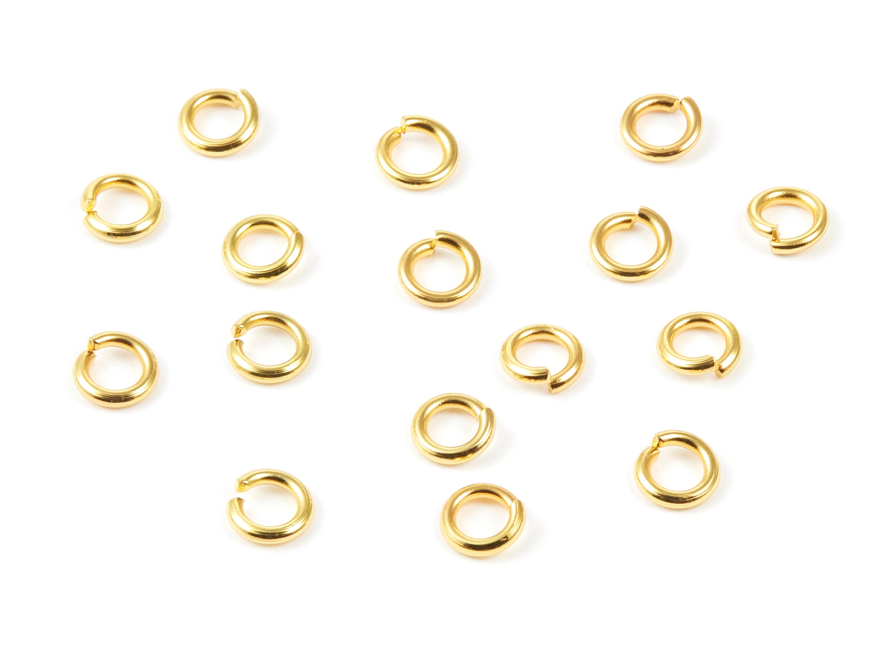 Brass Open Jump Rings - 6x1.2mm - Gold Tone Plated - Brass Open Jump Rings - Jewelry Supplies - PP1639G - DOMEDBAZAAR