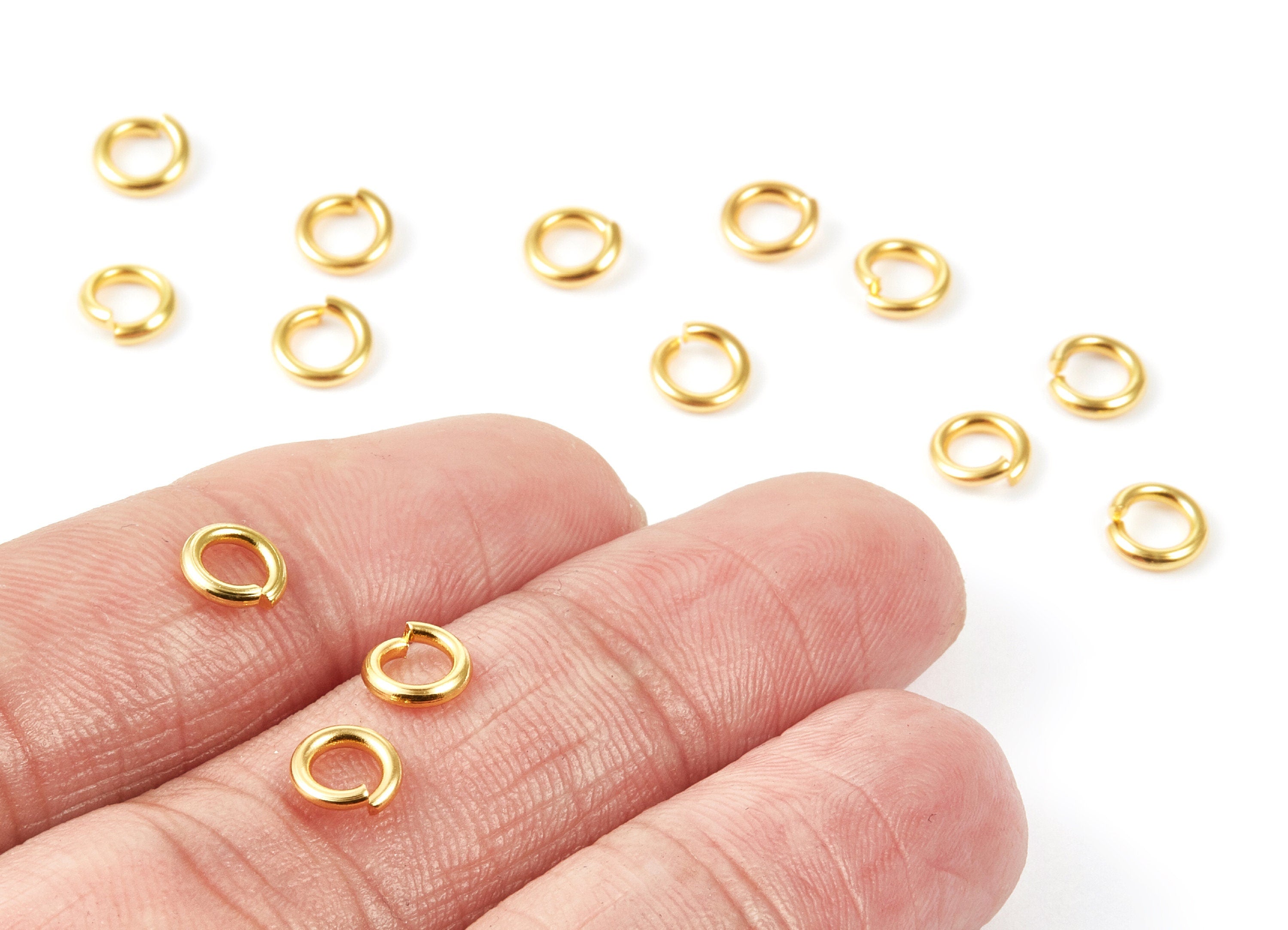 Brass Open Jump Rings - 6x1.2mm - Gold Tone Plated - Brass Open Jump Rings - Jewelry Supplies - PP1639G - DOMEDBAZAAR