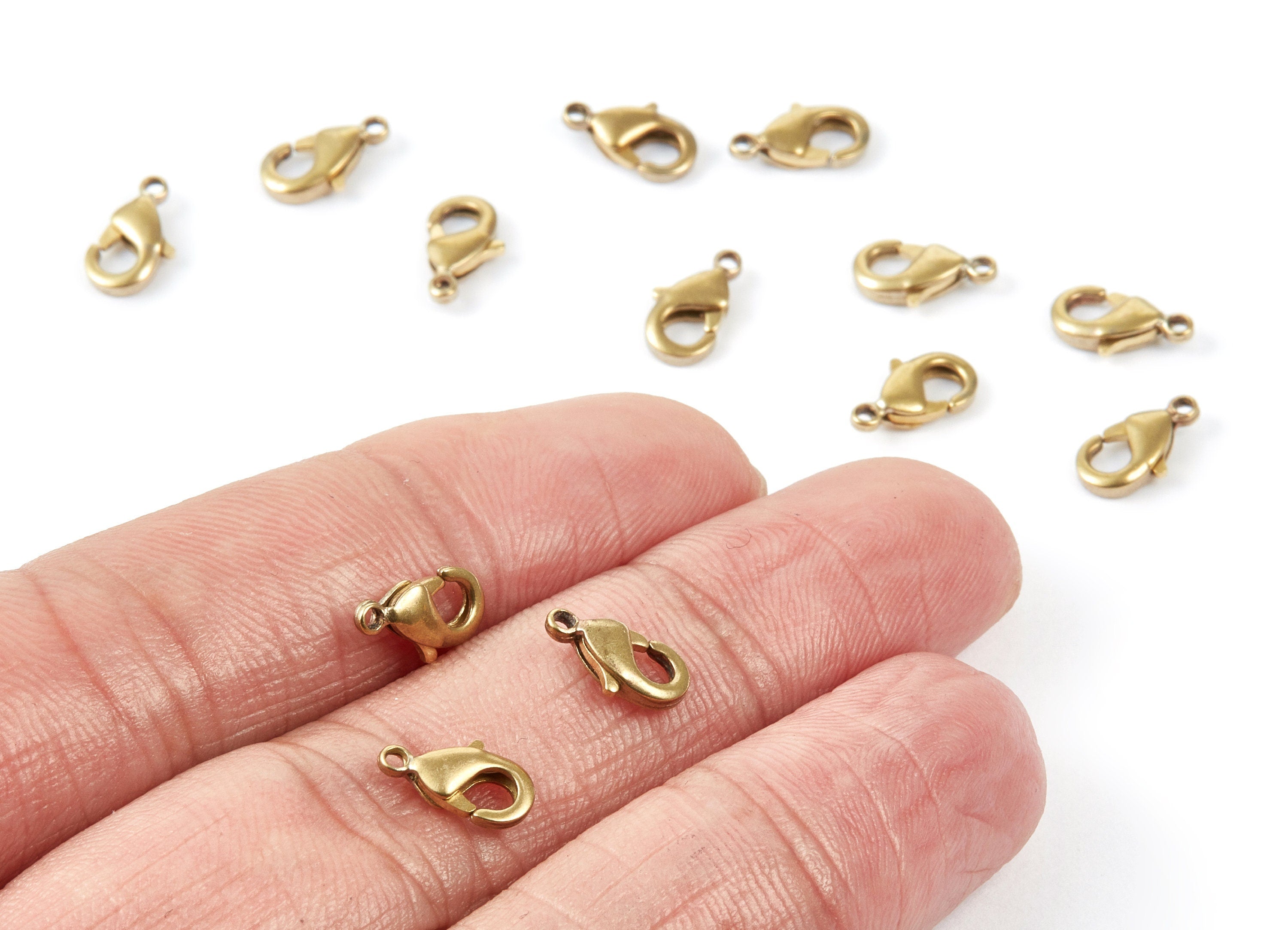 Brass Parrot Clasp - 901 Raw Brass Lobster Claw Clasps - Jewelry Supplies - 10x5,24mm - PP1658 - DOMEDBAZAAR