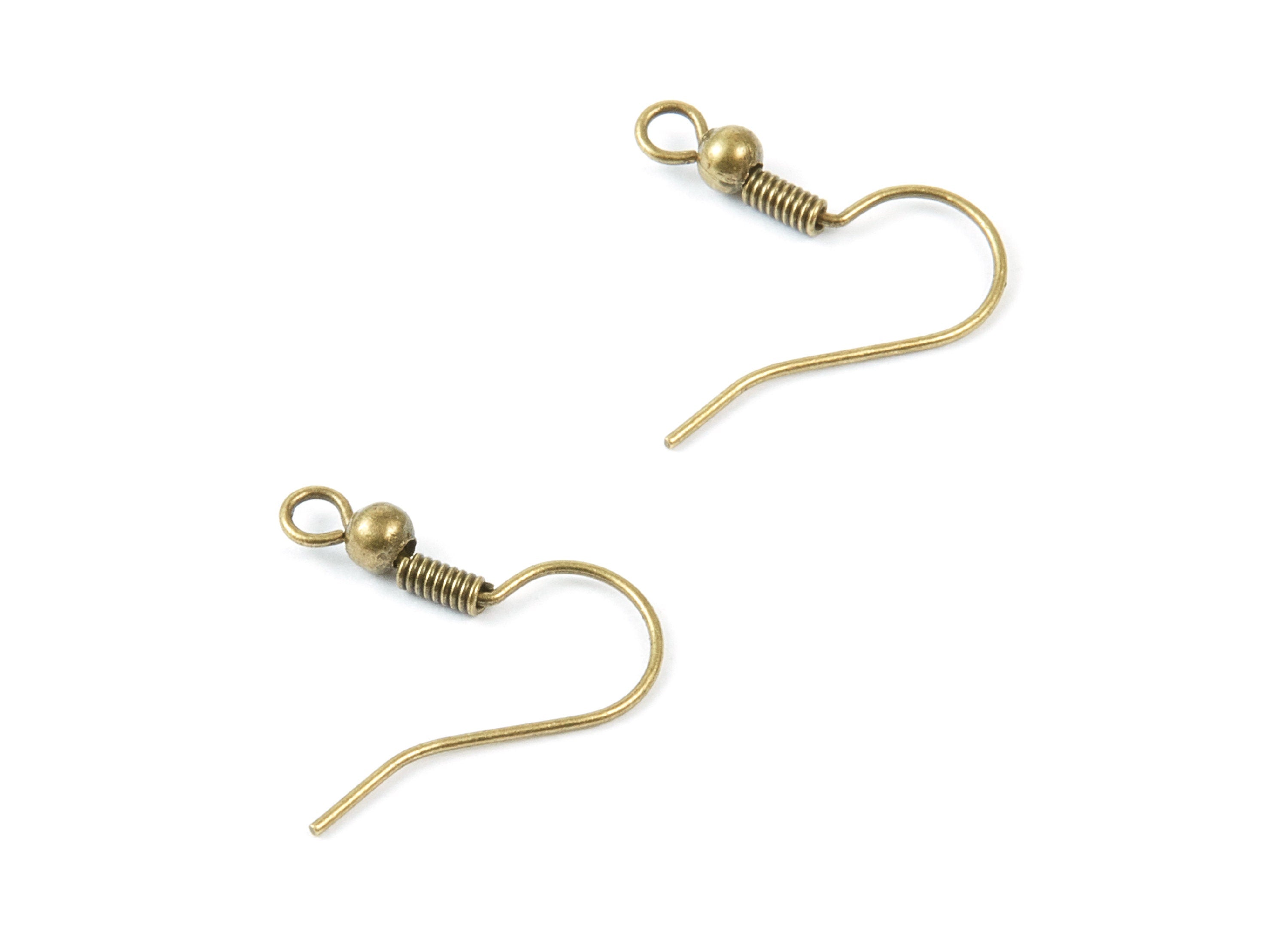 Brass Earring Hook - Antique Bronze Tone Plated Brass Ear Wire - Earring Findings - Jewelry Supplies - 19.89x19.26x30.13mm - PP1729AB - DOMEDBAZAAR