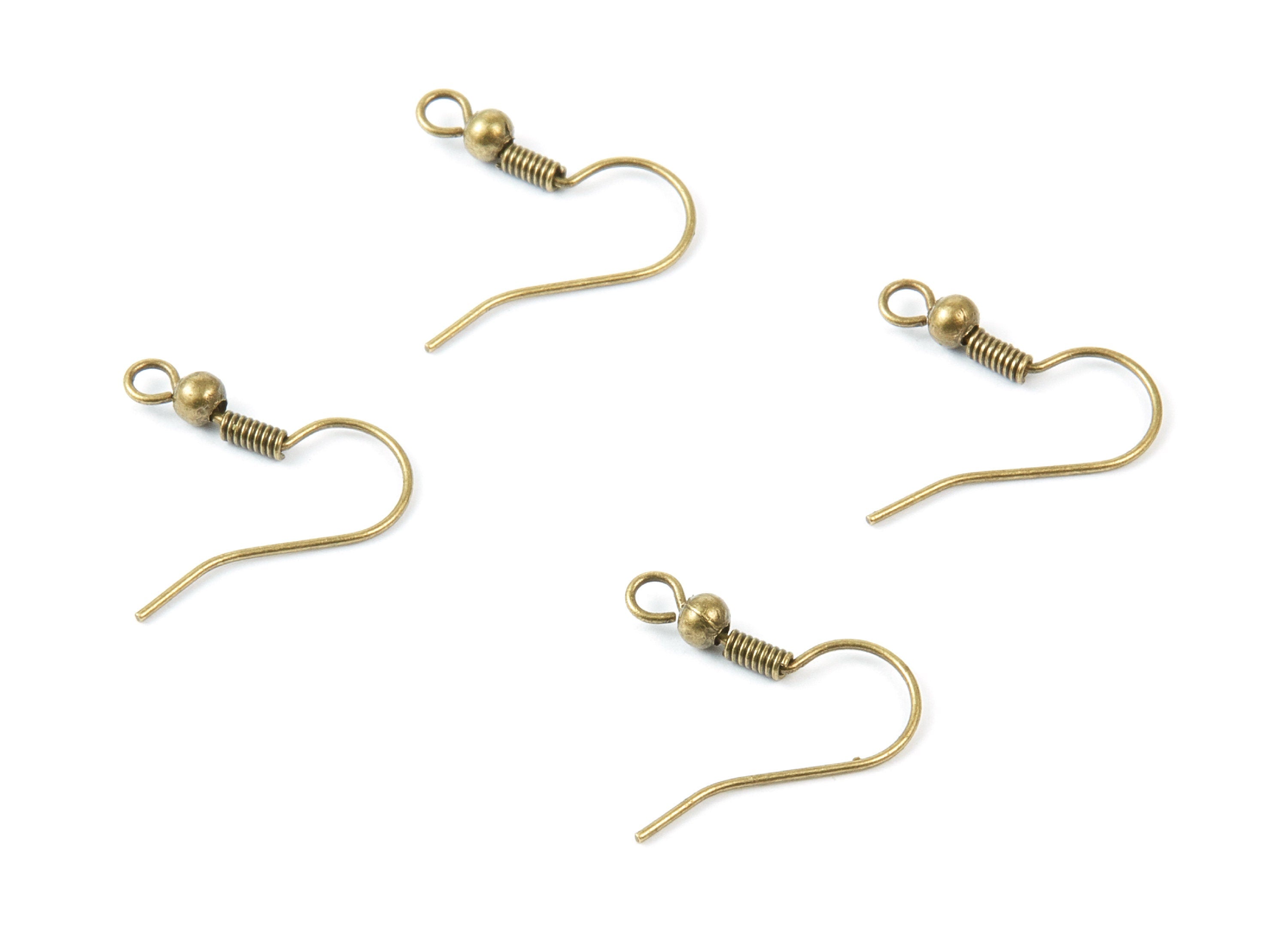 Brass Earring Hook - Antique Bronze Tone Plated Brass Ear Wire - Earring Findings - Jewelry Supplies - 19.89x19.26x30.13mm - PP1729AB - DOMEDBAZAAR