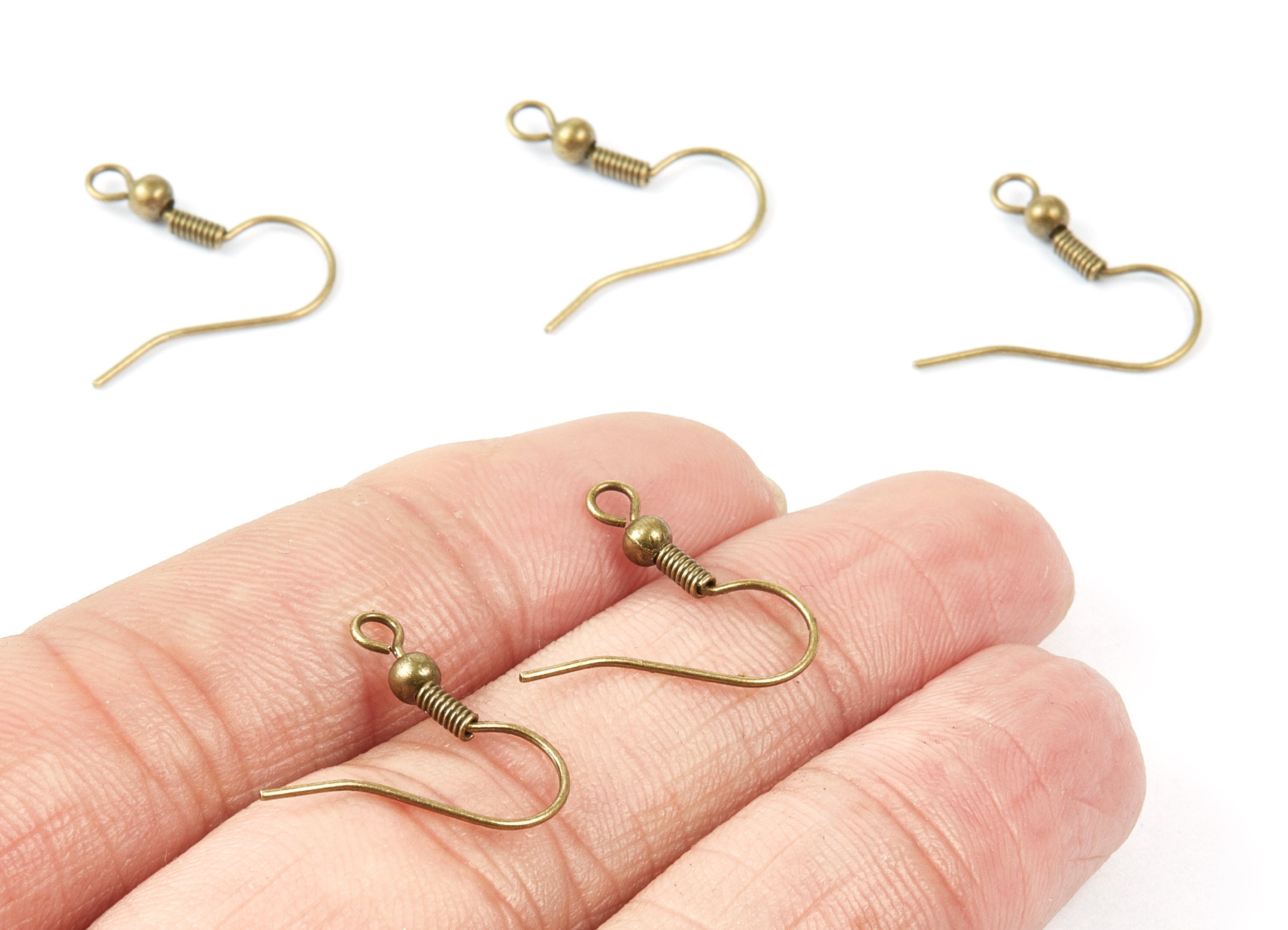 Brass Earring Hook - Antique Bronze Tone Plated Brass Ear Wire - Earring Findings - Jewelry Supplies - 19.89x19.26x30.13mm - PP1729AB - DOMEDBAZAAR