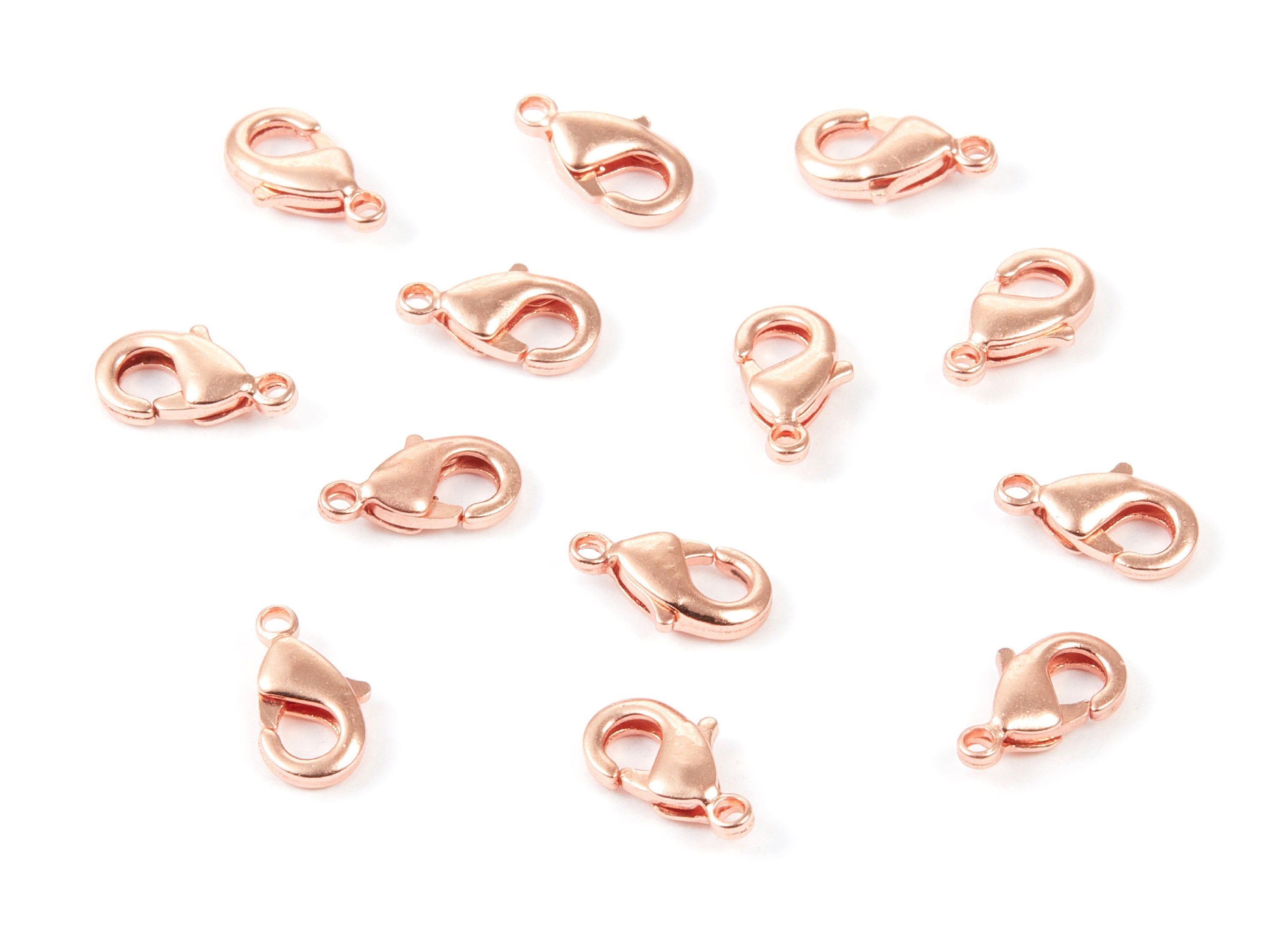 Brass Parrot Clasp - 901 Rose Tone Plated Brass Lobster Claw Clasps - Jewelry Supplies - 10x5,24mm - PP1658R - DOMEDBAZAAR