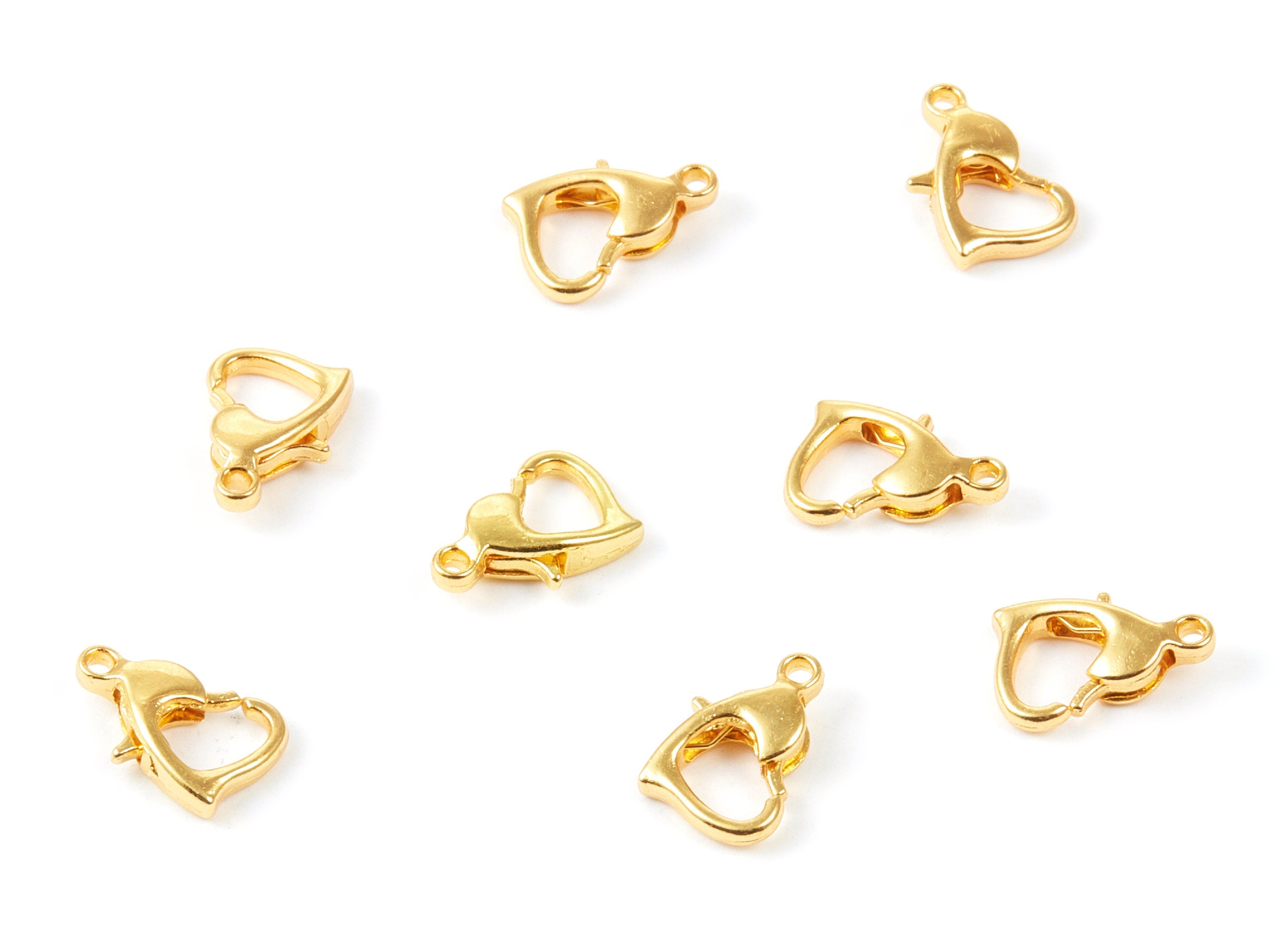 Brass Heart Parrot Clasp - Gold Tone Plated - Brass Heart Lobster Claw Clasps - Jewelry Supplies - 10,5x6,97mm - PP1698G - DOMEDBAZAAR