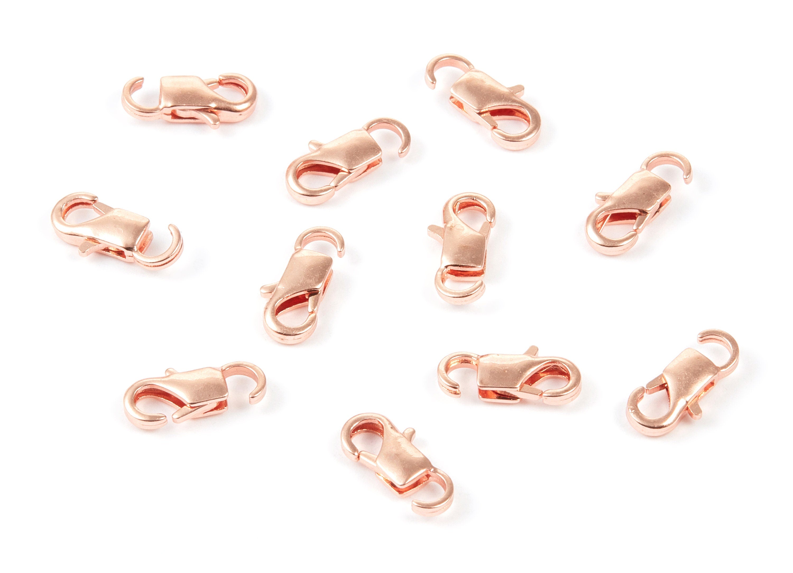 Brass Parrot Clasp - Rose Tone Plated Brass Lobster Claw Clasps - Jewelry Supplies - 11,84x5,7mm - PP1664R - DOMEDBAZAAR