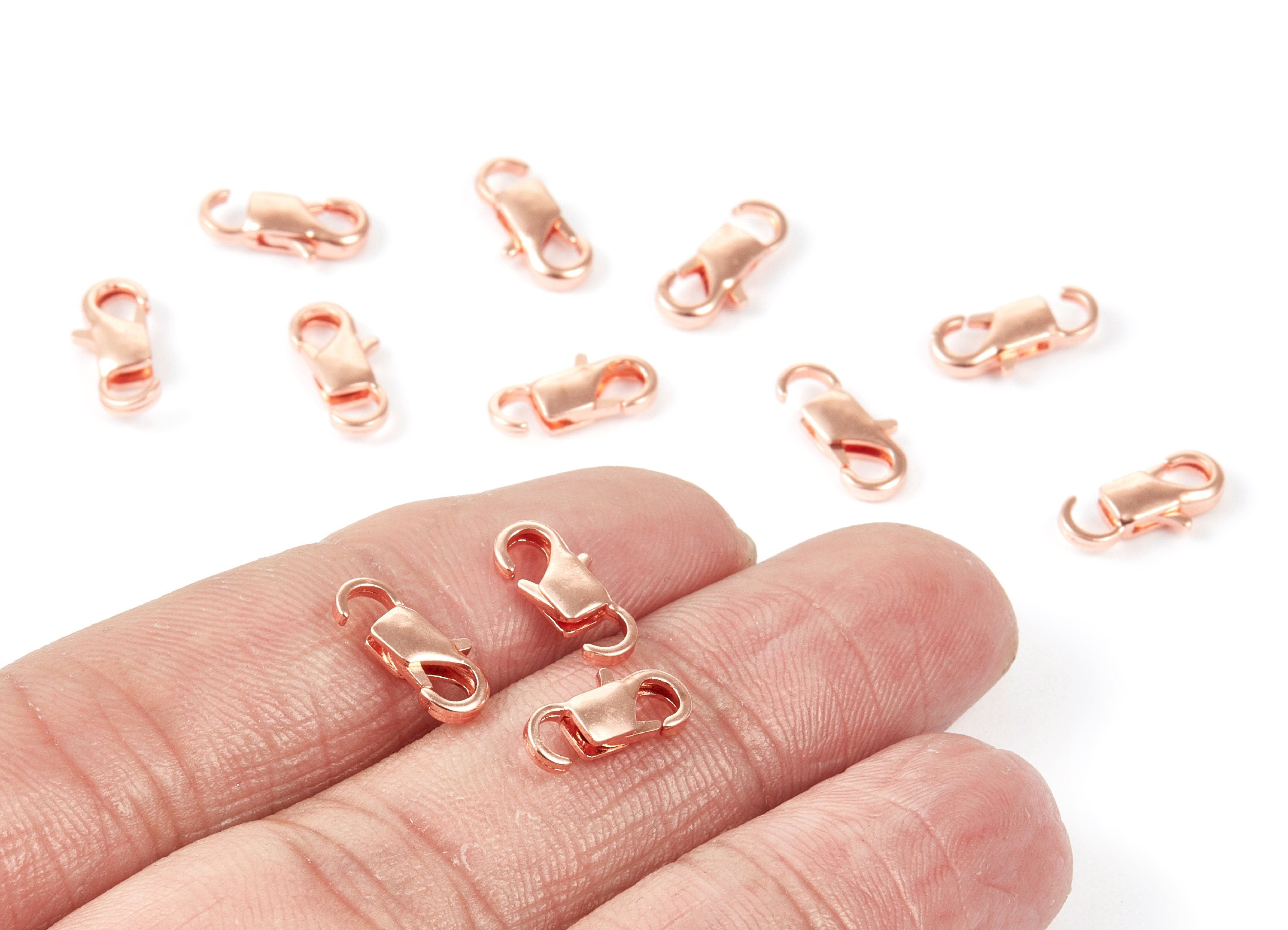 Brass Parrot Clasp - Rose Tone Plated Brass Lobster Claw Clasps - Jewelry Supplies - 11,84x5,7mm - PP1664R - DOMEDBAZAAR