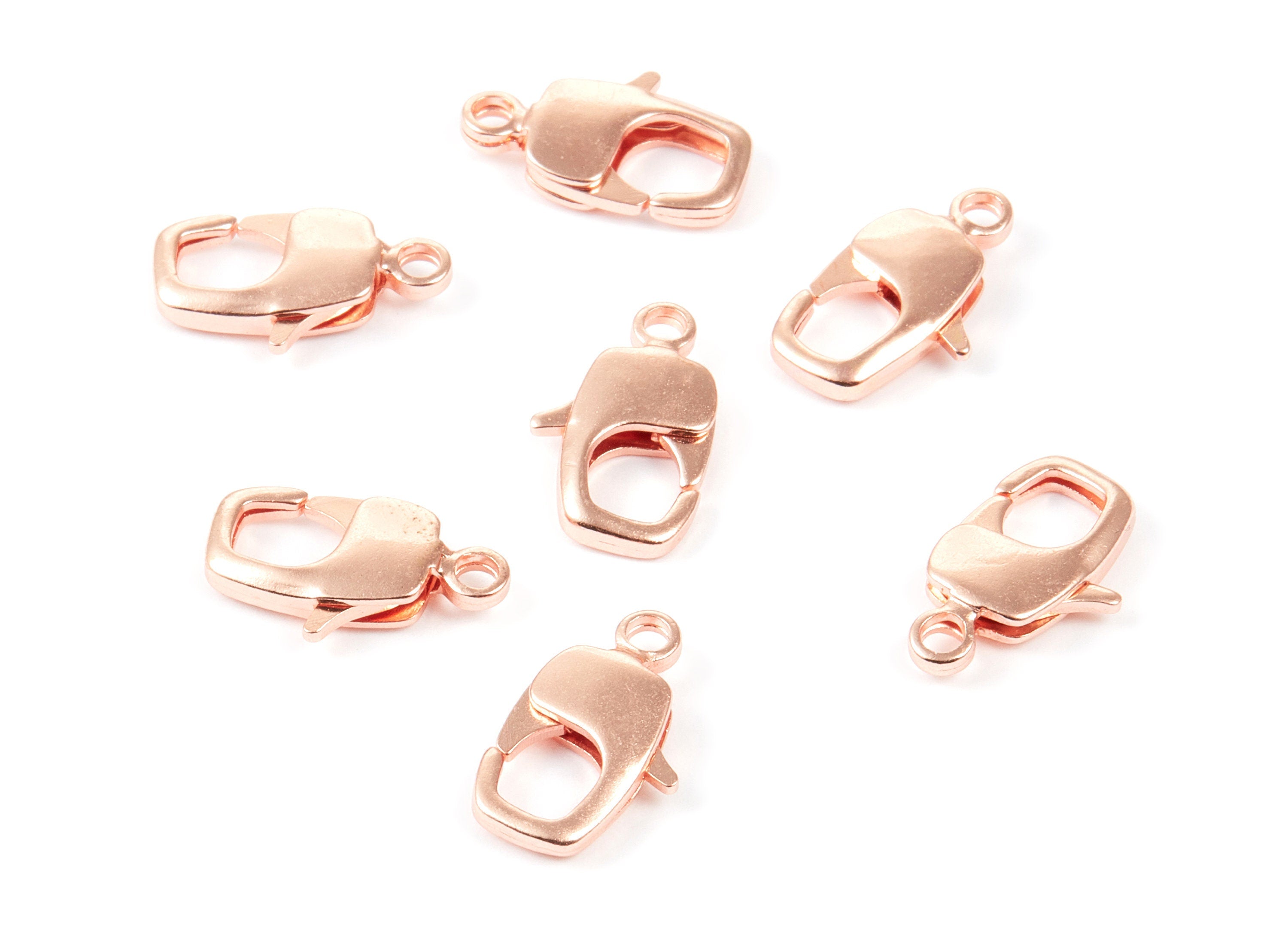 Brass Parrot Clasp - 17mm - Rose Tone Plated Brass Lobster Claw Clasps - Jewelry Supplies - 16,2x9,73mm - PP1661R - DOMEDBAZAAR