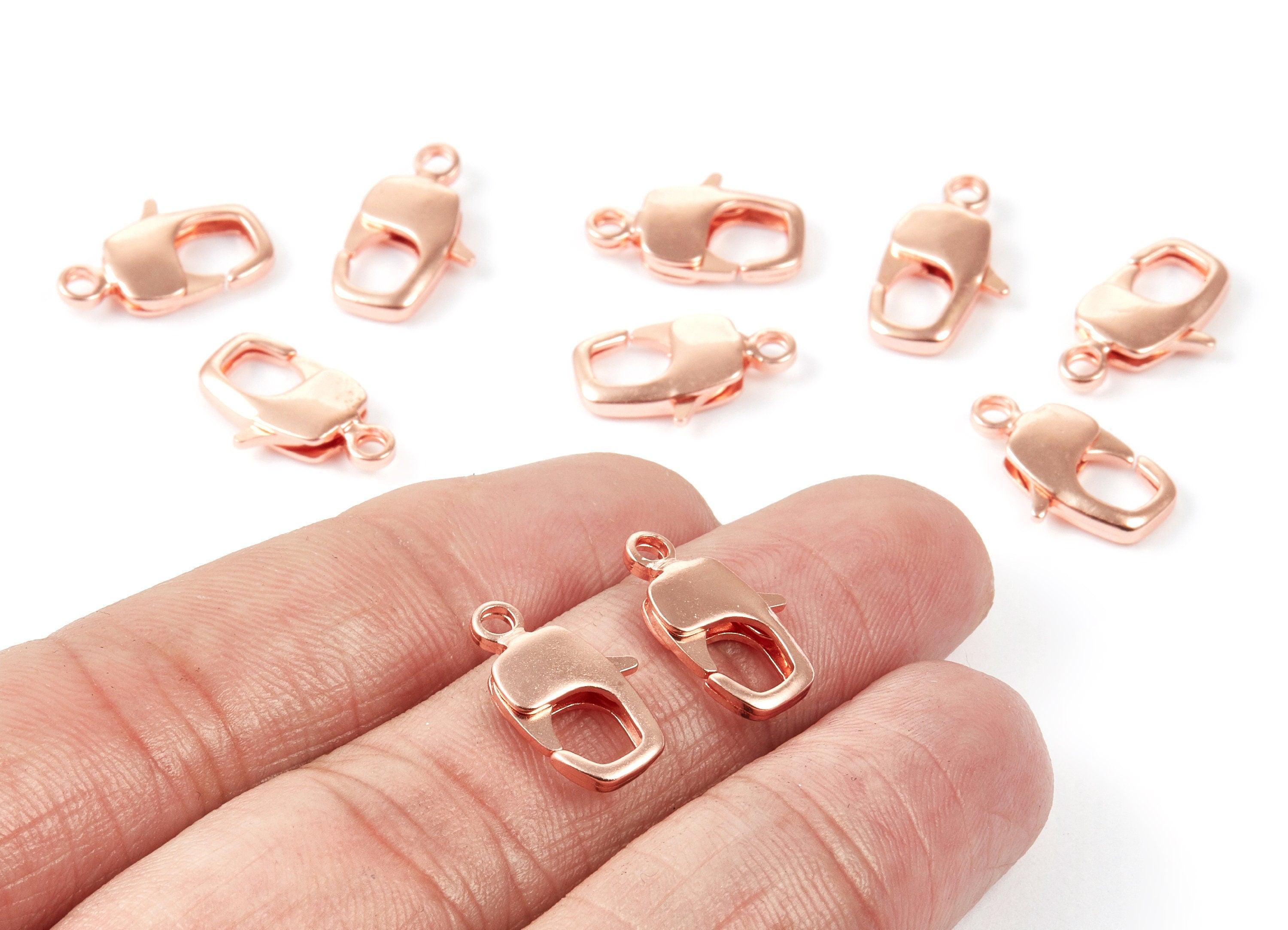 Brass Parrot Clasp - 17mm - Rose Tone Plated Brass Lobster Claw Clasps - Jewelry Supplies - 16,2x9,73mm - PP1661R - DOMEDBAZAAR